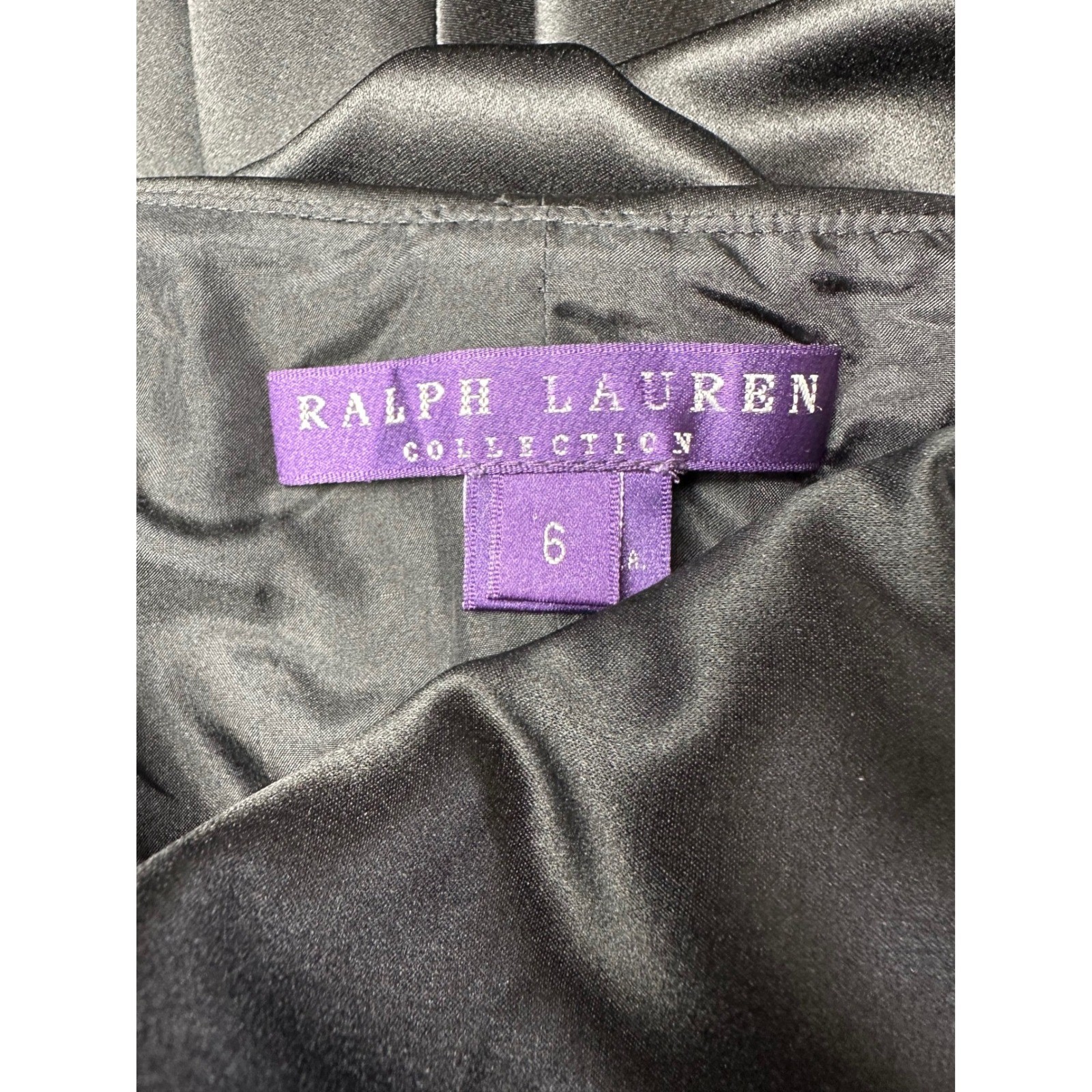 Vintage Ralph Lauren Collection Purple Label Silk Wool Dress 6 Black Rare