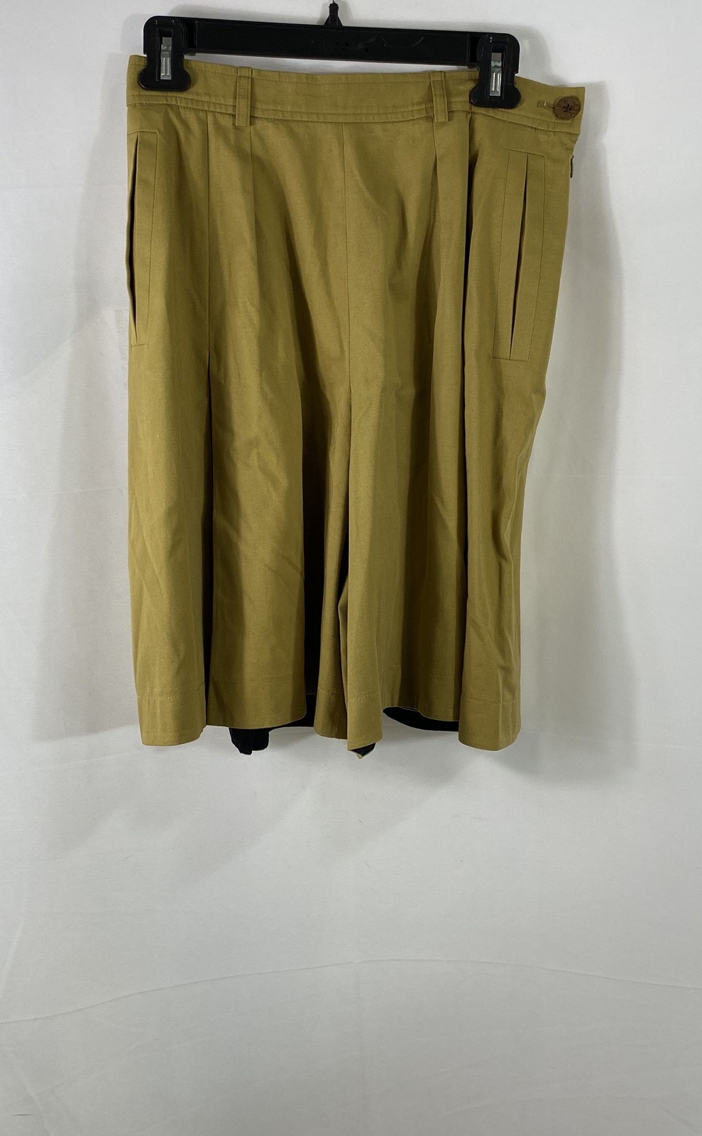 Vintage 90s Yves Saint Laurent Rive Gauche Citron Yellow Culotte Shorts Sz 42