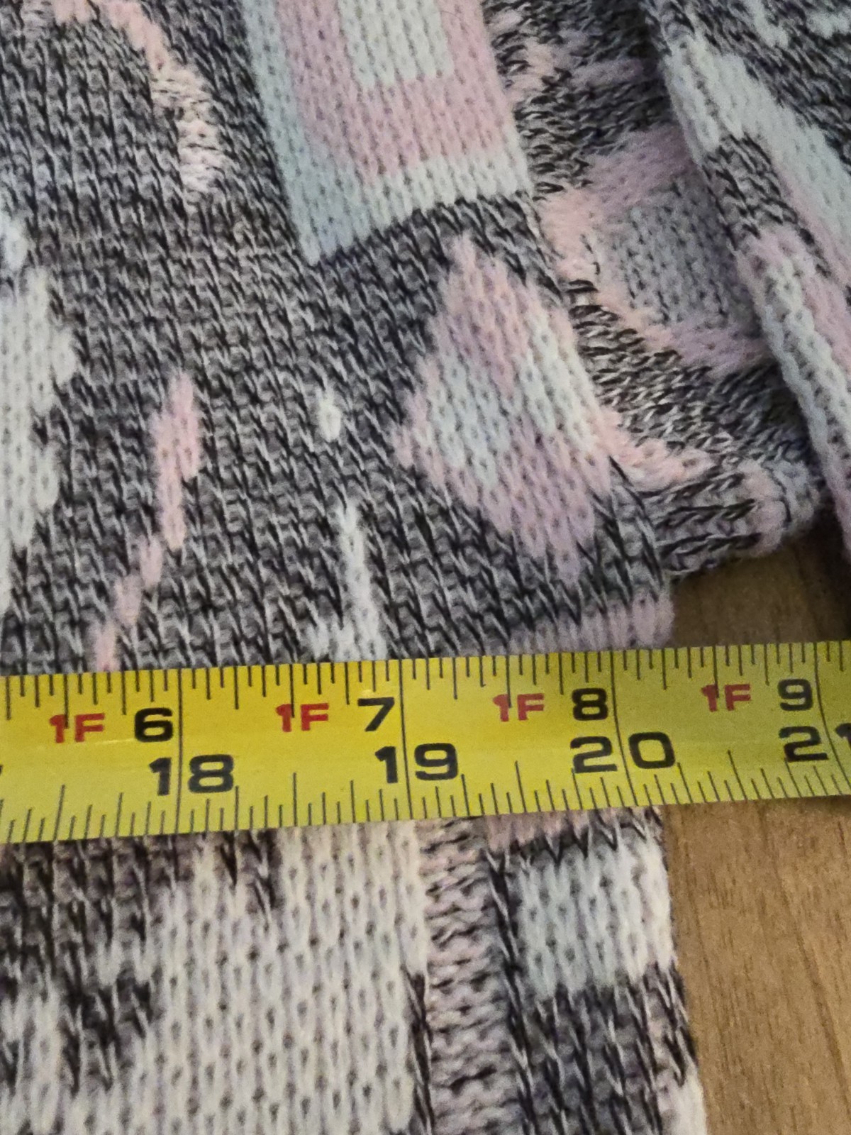 Vtg 90’s Brittony Brand Slouchy Pink Gray & White Knit Cardigan See Measurements