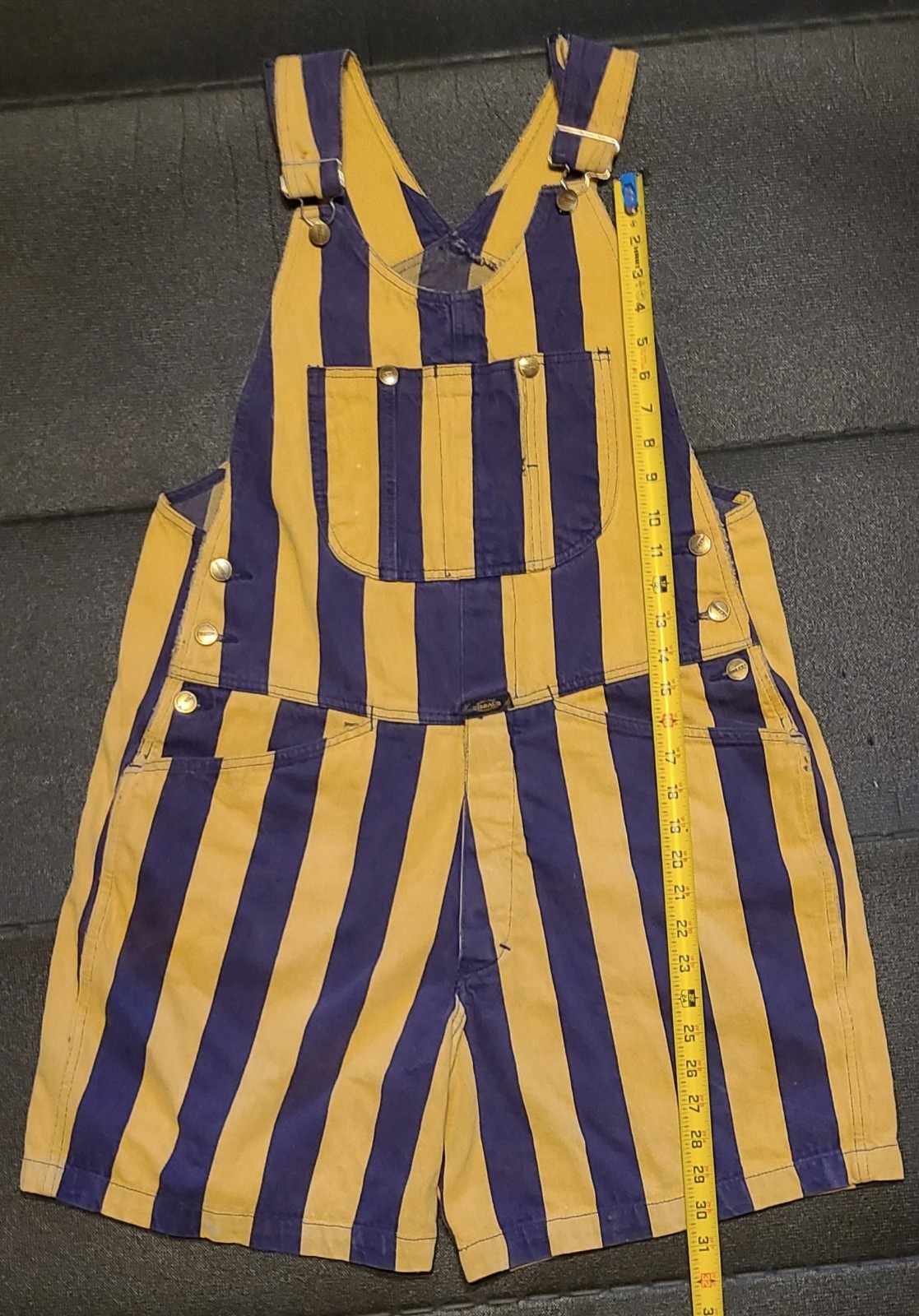 Vintage Marithe Francois Girbaud Woman’s Striped Jean Short Overalls Medium