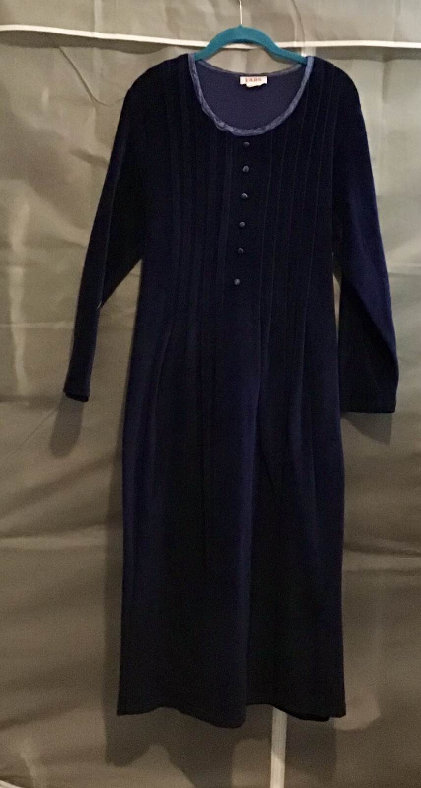 VTG Royal Blue Velvet Maxi Dress By Fads Size L