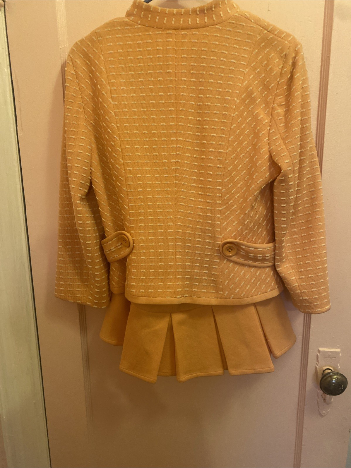 Vintage Kay Unger NY Skirt Suit Women Sz 12 100% Cotton