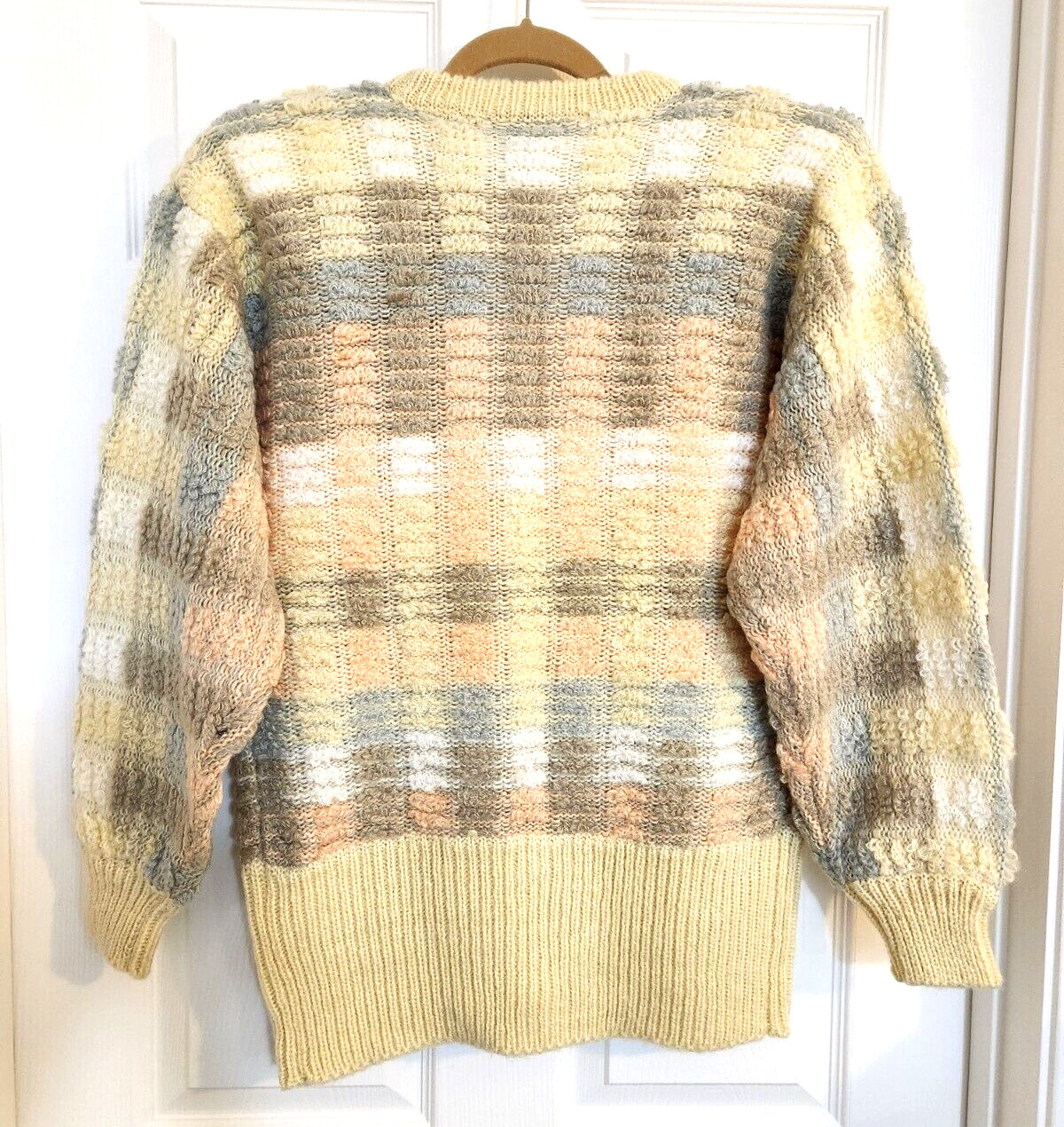 Lindsay Scott Women’s Large Chunky Knit Oversized Cardigan Sweater Vintage 80s