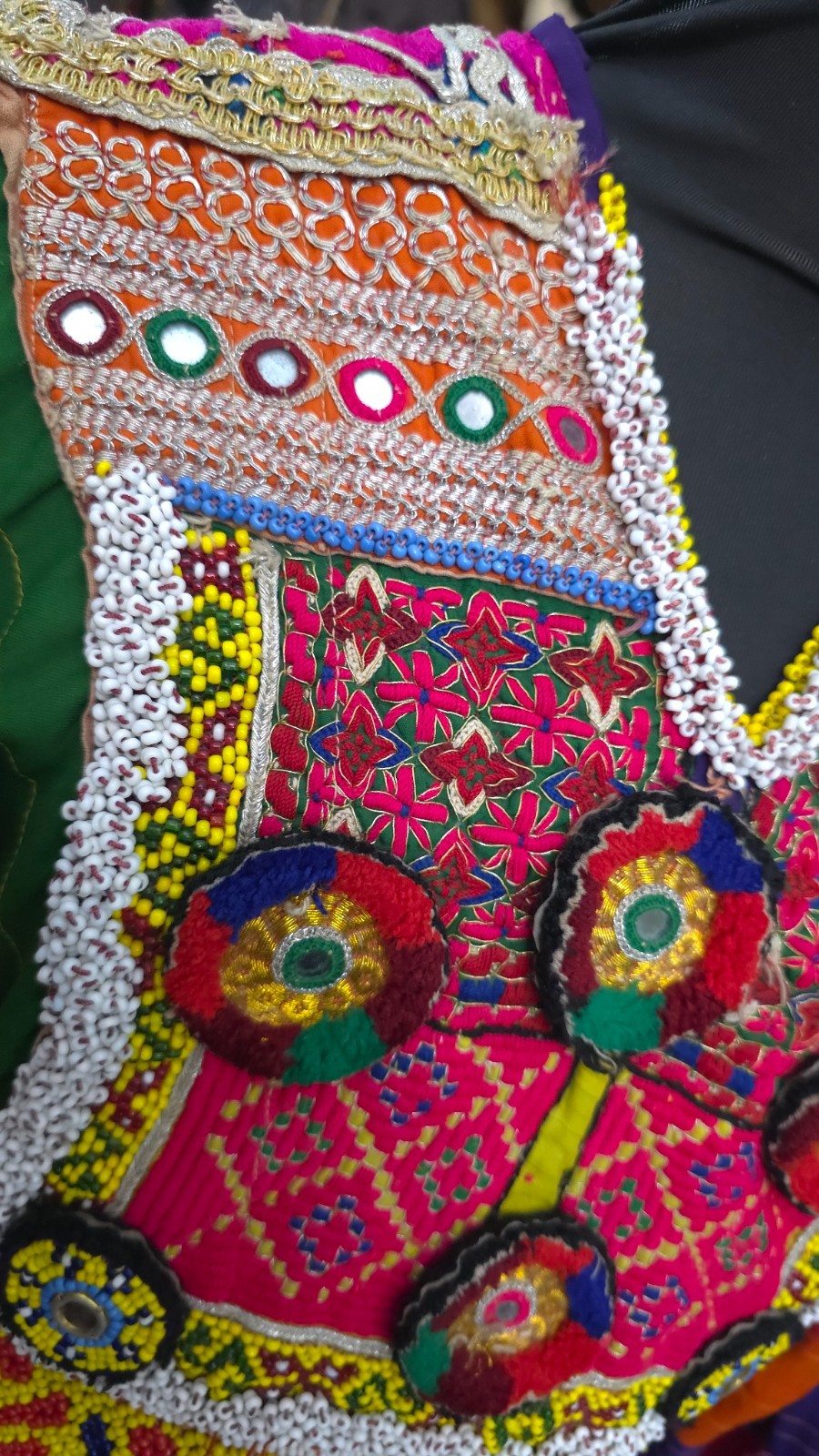 Vintage Afghan Kuchi Tribal Dress Hand Embroidered Mirror Work Boho Ethnic Nomad