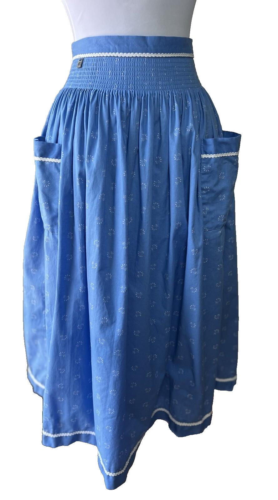 Der Trachtenmeister Julius Lang German Bavarian Vintage Blue Midi Skirt 34