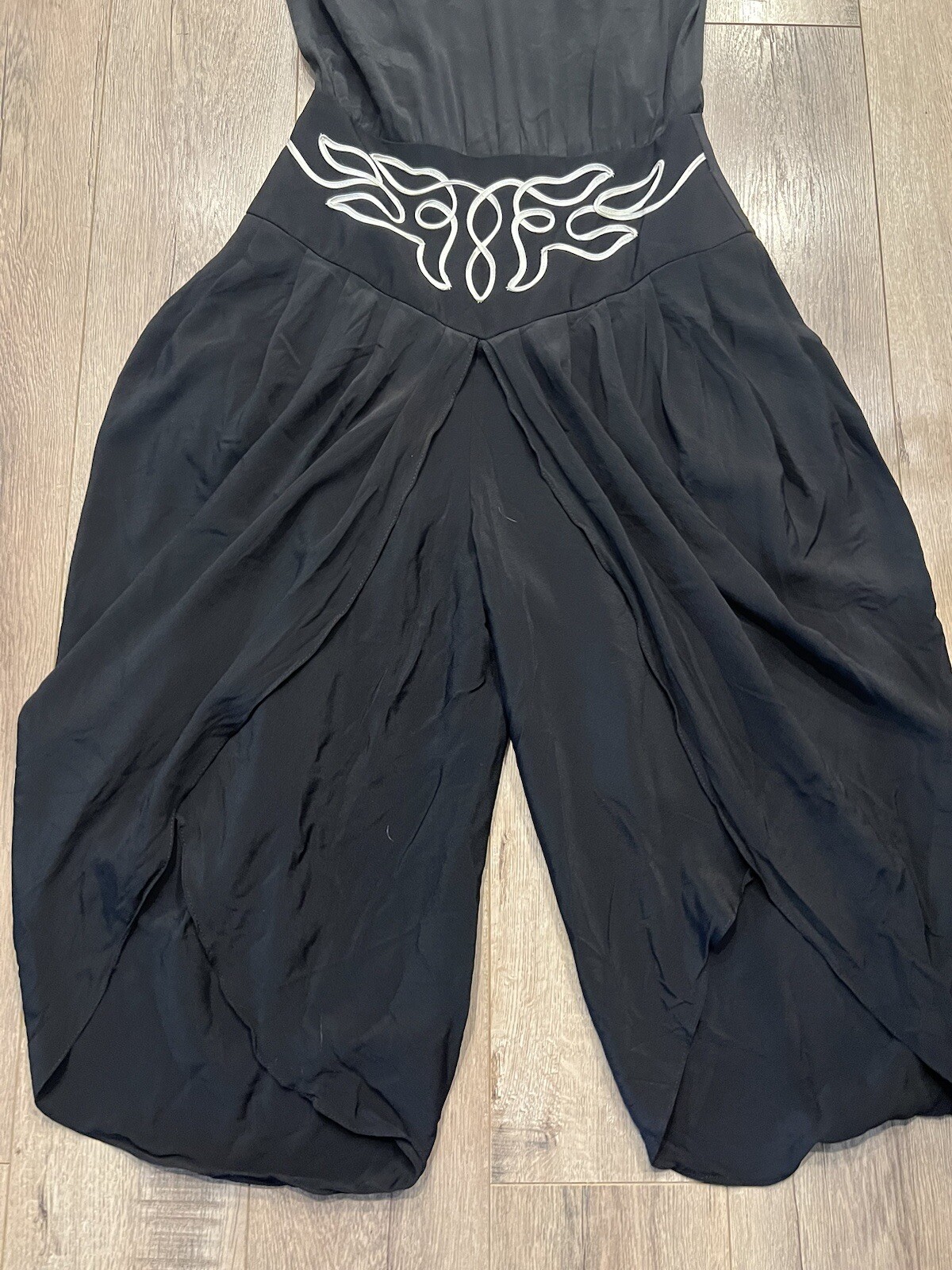 Vintage Boho Jumpsuit Harem Pant Black Sz 12 Miss Ashlee