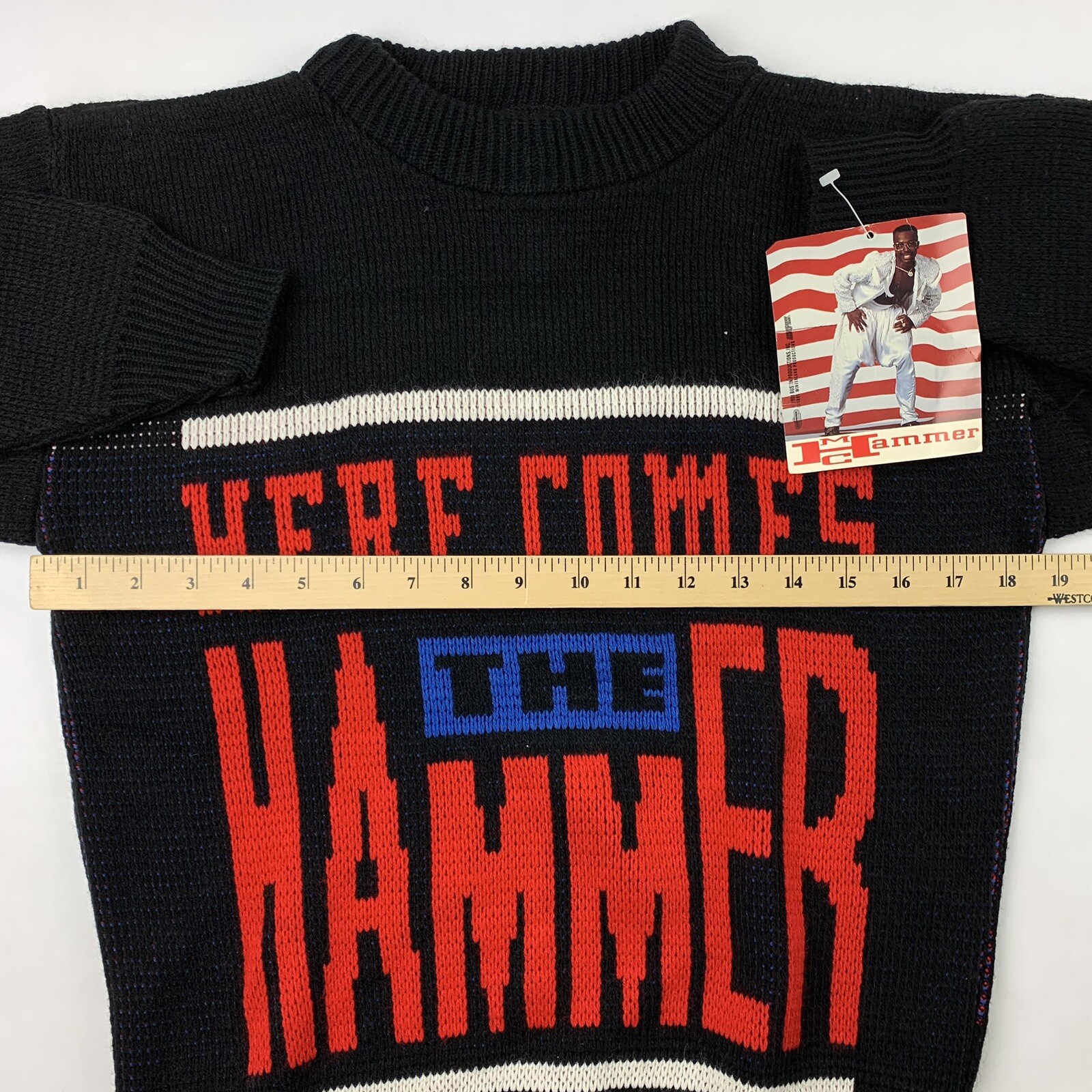 VTG 90s MC Hammer Here Comes The Hammer Sweater Adult Small Rap Hip Hop NWT