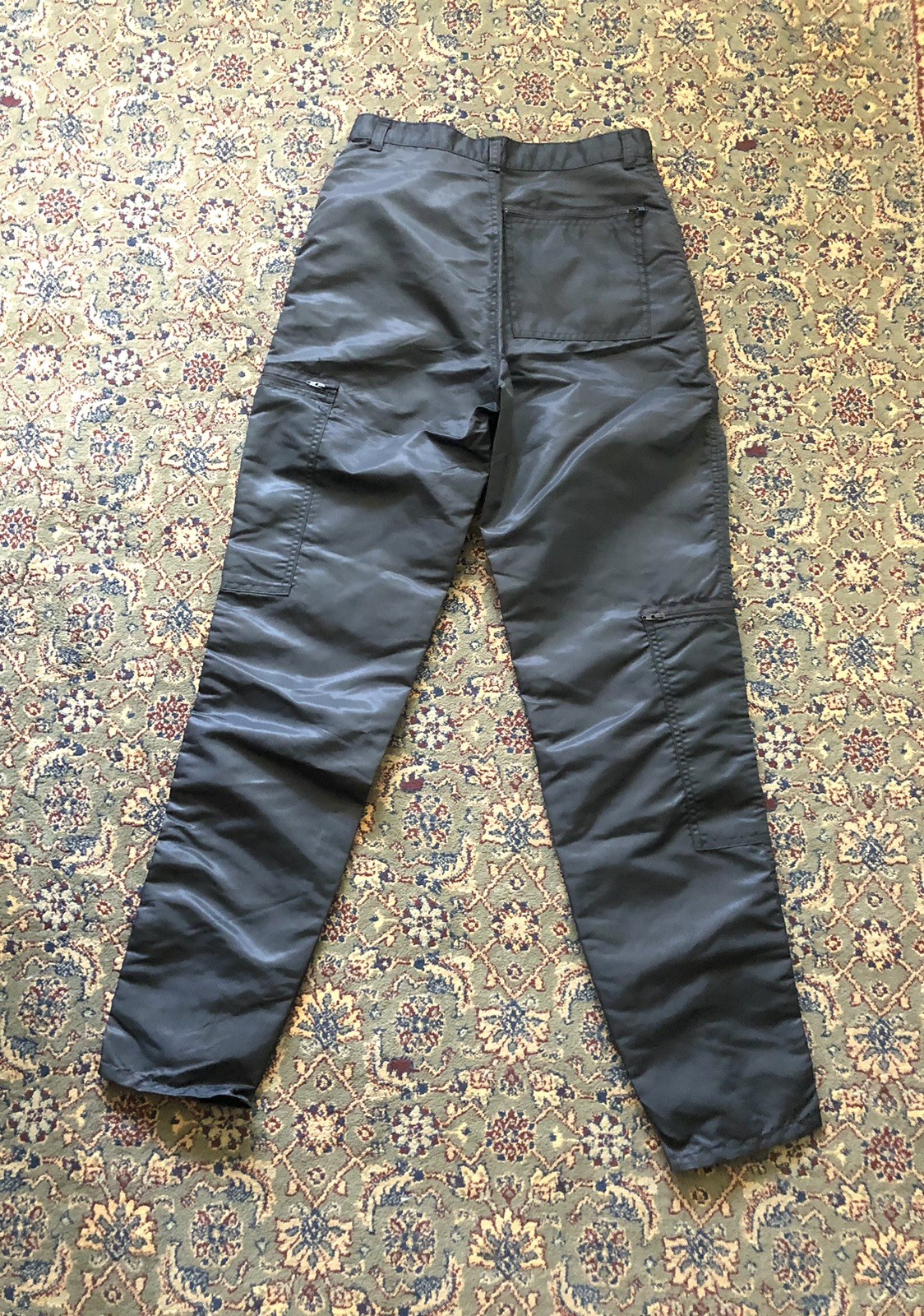 Iconic 80’s Black Parachute Pants Cargo, 6 Pockets