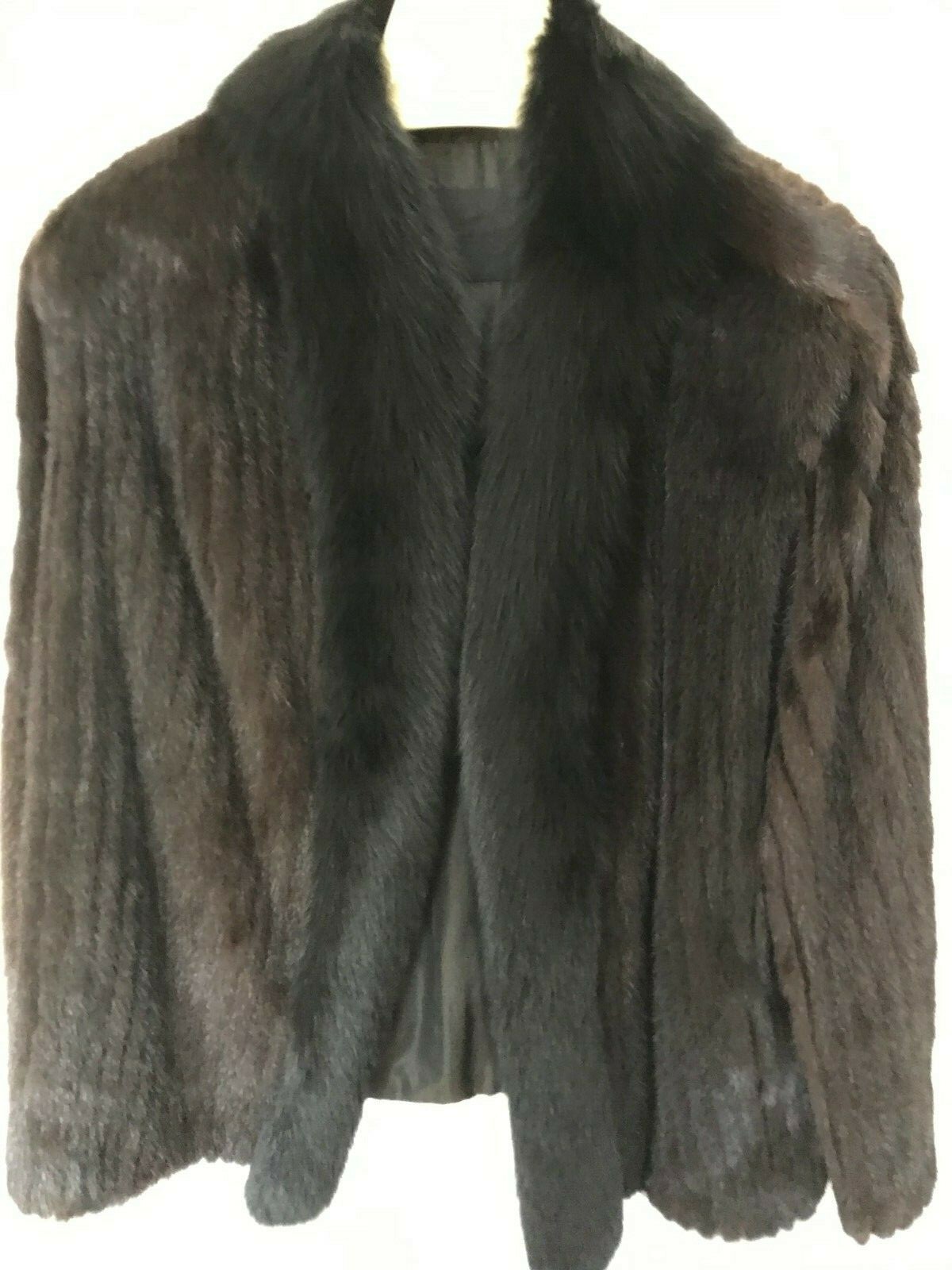 Vintage Mid-1980s Saga Ribbed Ranch Mink Jacket
