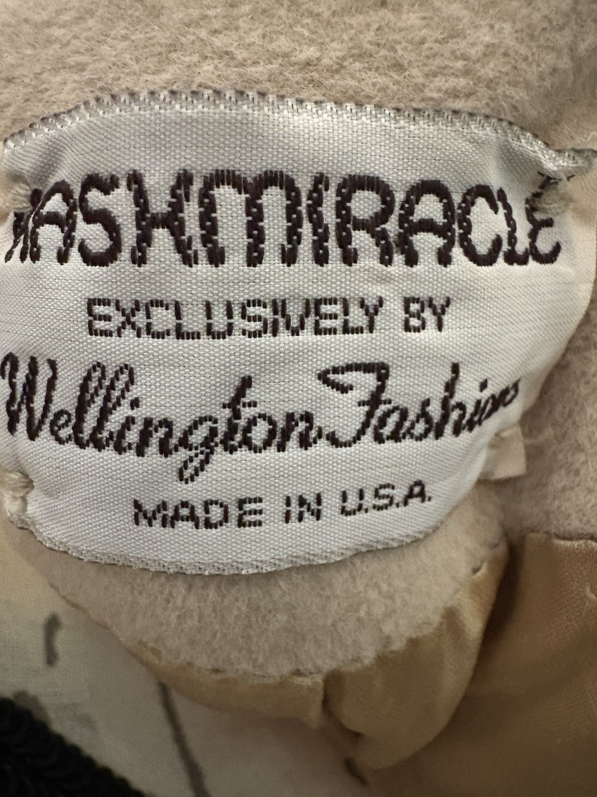 Vintage Kashmiracle Cashmere Coat Beige USA Made Wellington Fashions