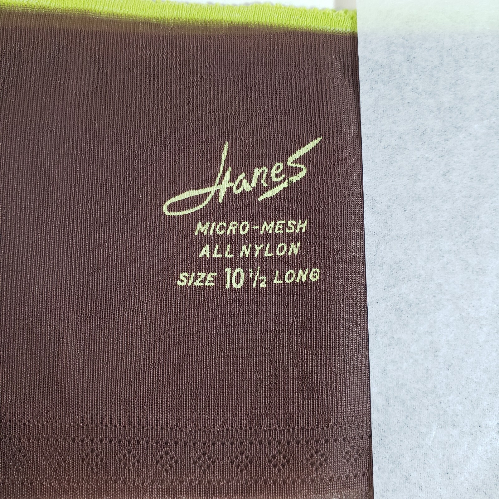Hanes 115L 10-1/2L 10.5L 3 Pair Stocking Town Taupe Micro-Mesh NOS VTG