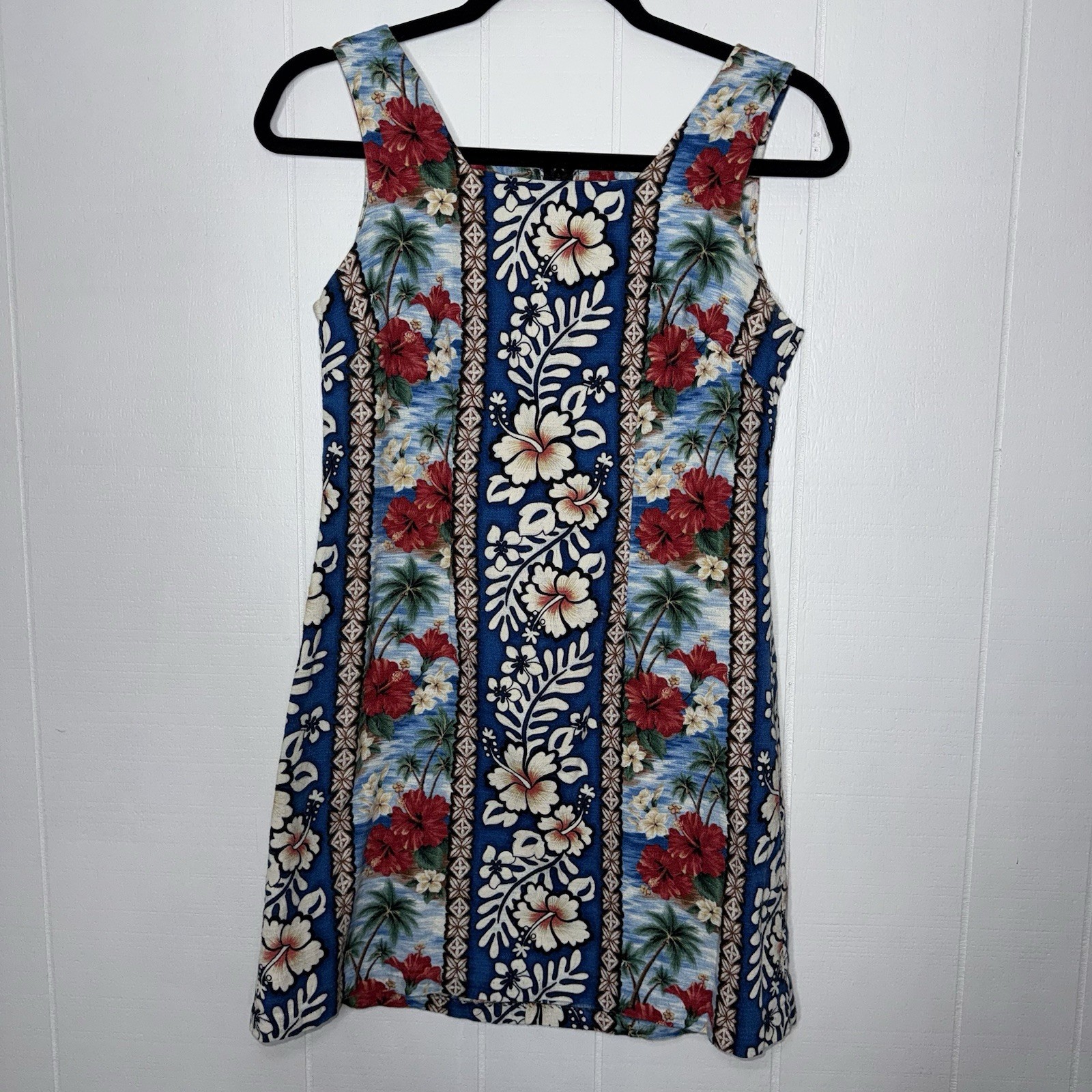 Vintage Shannon Marie Hawaii Mini Dress Hibiscus Floral Beach Cruise Size S