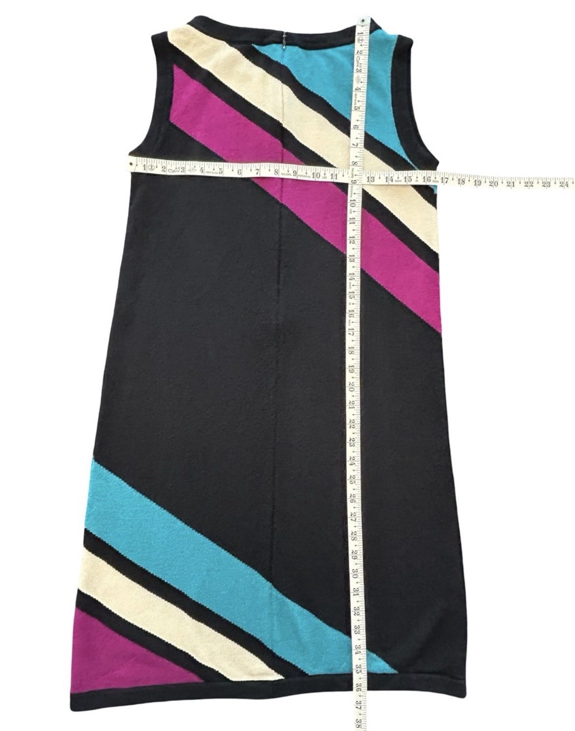 VTG 80’s St. John Collection Marie Gray Santana Knit Dress Sheath Colorblock 10