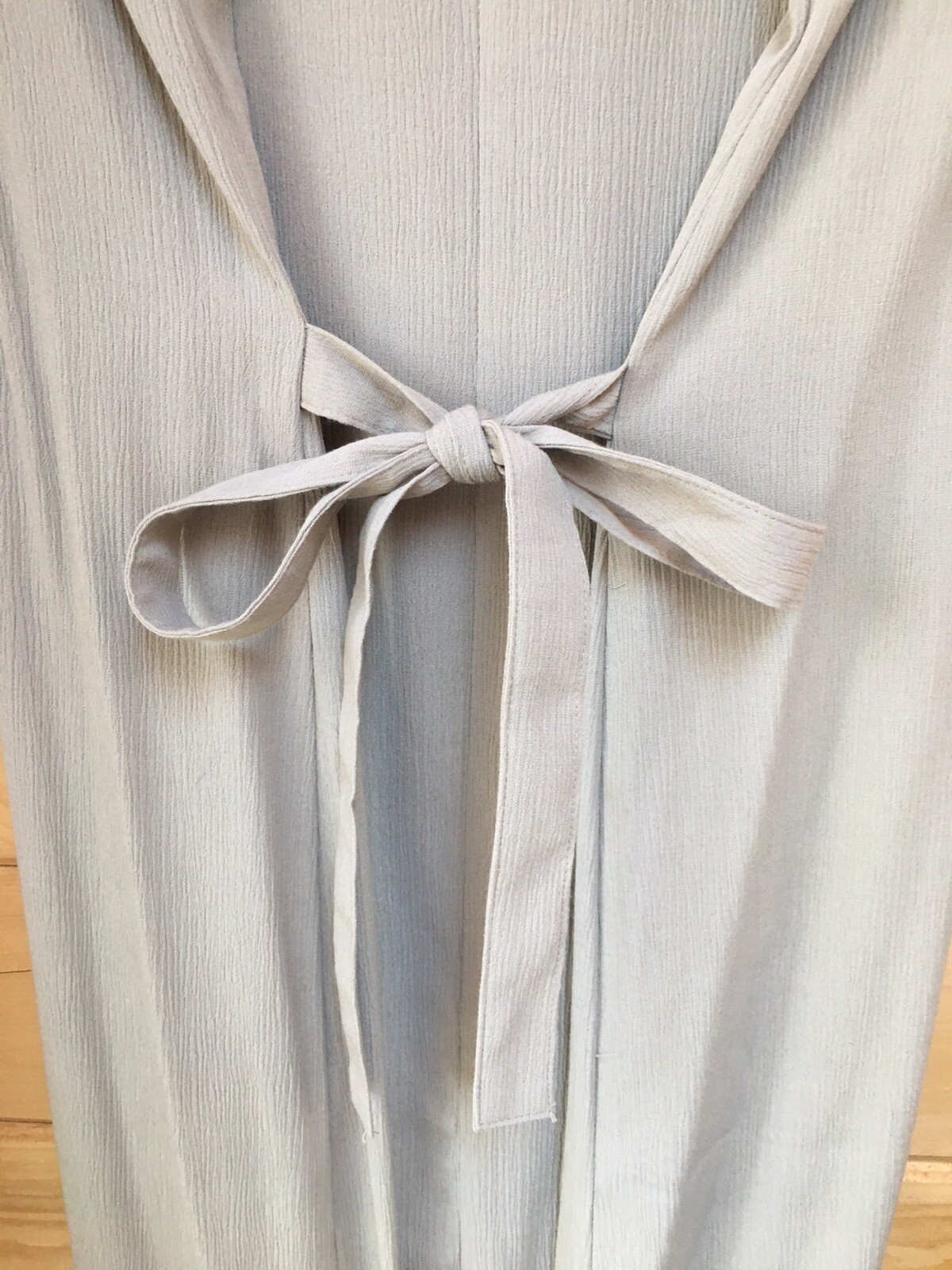 vintage 90s dress Xl Two Twenty Collection By Blair Khaki Crinkle Tie Back Maxi