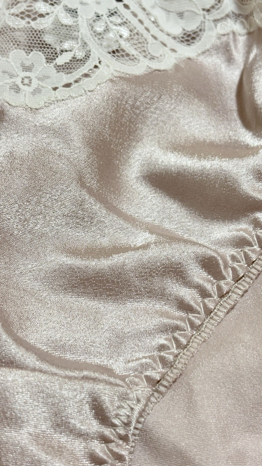 Christian Dior Vintage Cafe Au Lait Satin Lace Panties Size 6 Made in USA NWT