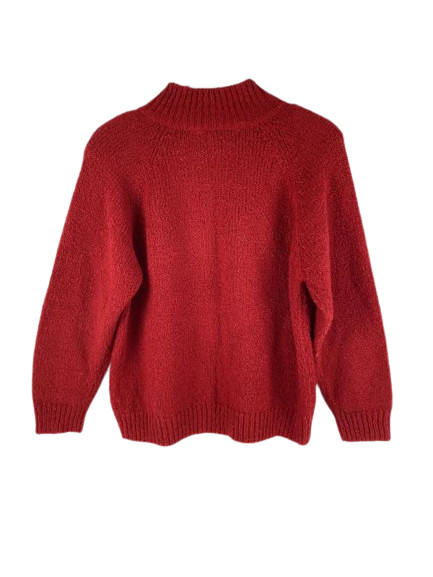 Vintage Ashley Hill Red Sweater Women’s Small Mock Neck with Shoulder Pads