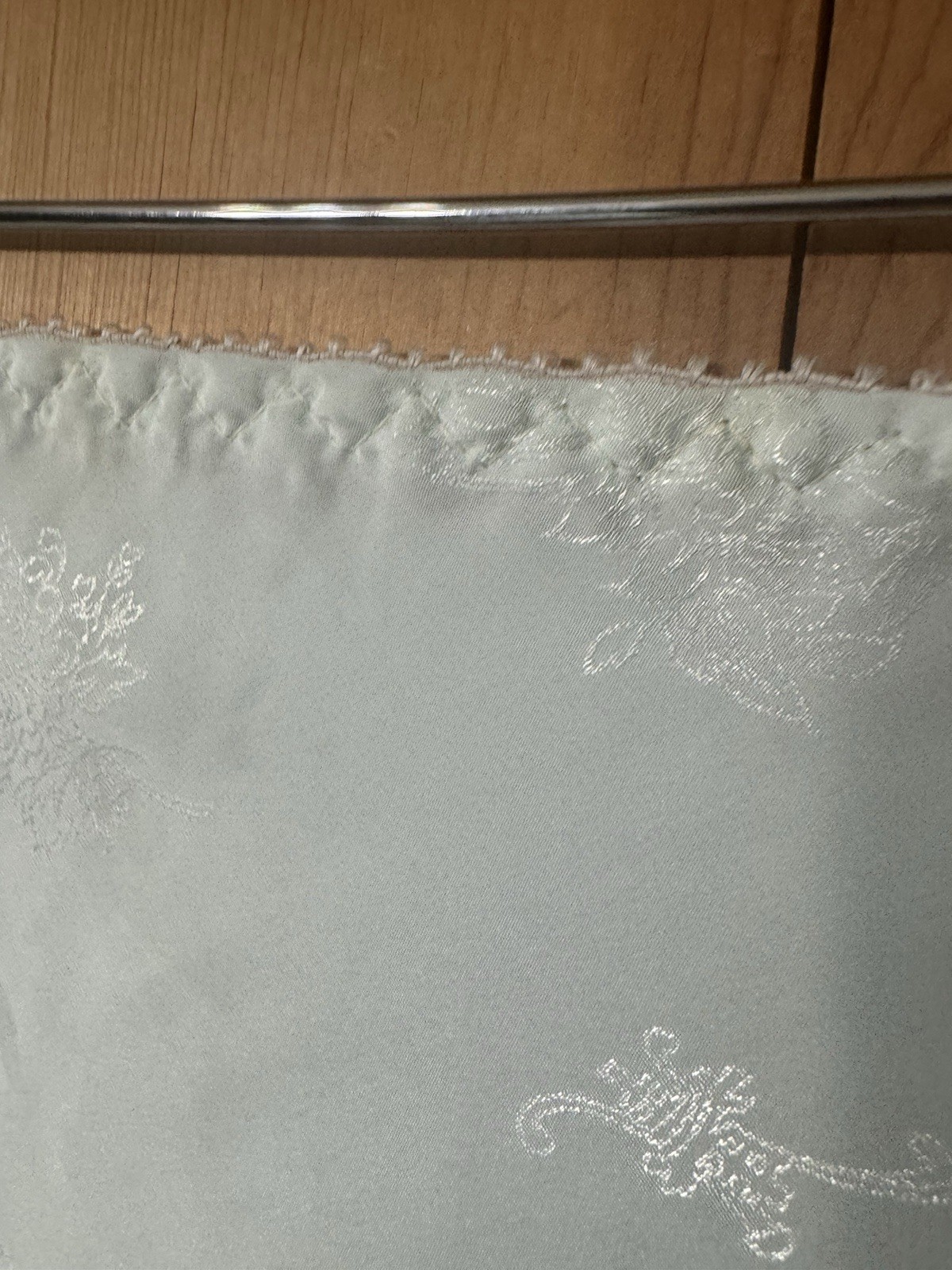 Vtg Farr West Sea Foam Green Embossed Glossy Satin Half Slip M L W-30-36” NWD