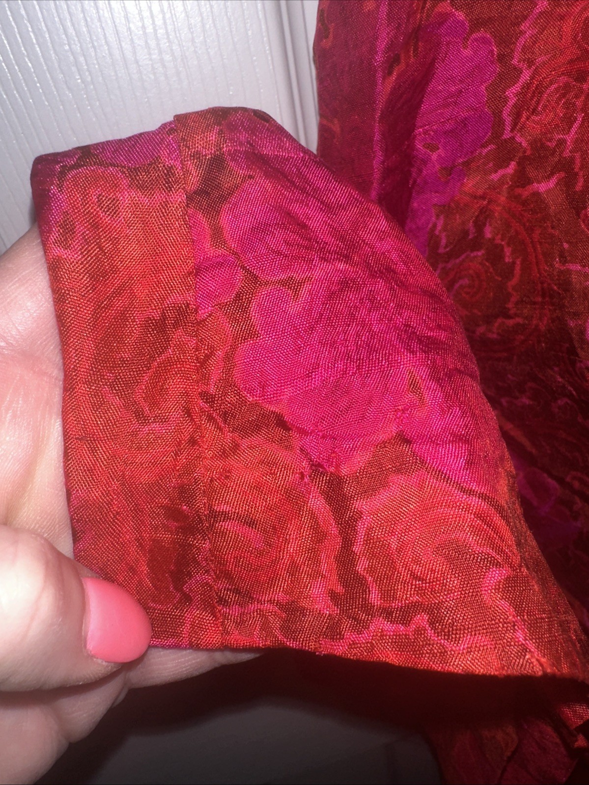 Vintage 60s Homemade Thai Silk? Dress Boho HIPPIE Floral Jim Thompson Style?