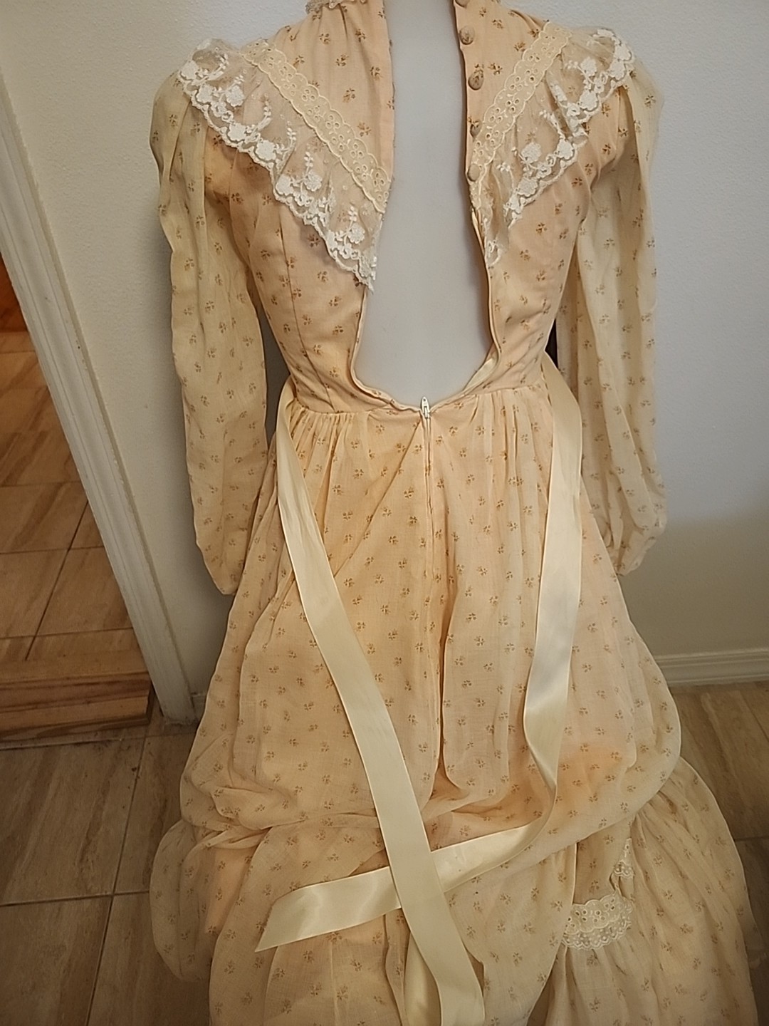 Handmade Pink Vintage Floral Victorian Prarie Cottagecore Dress