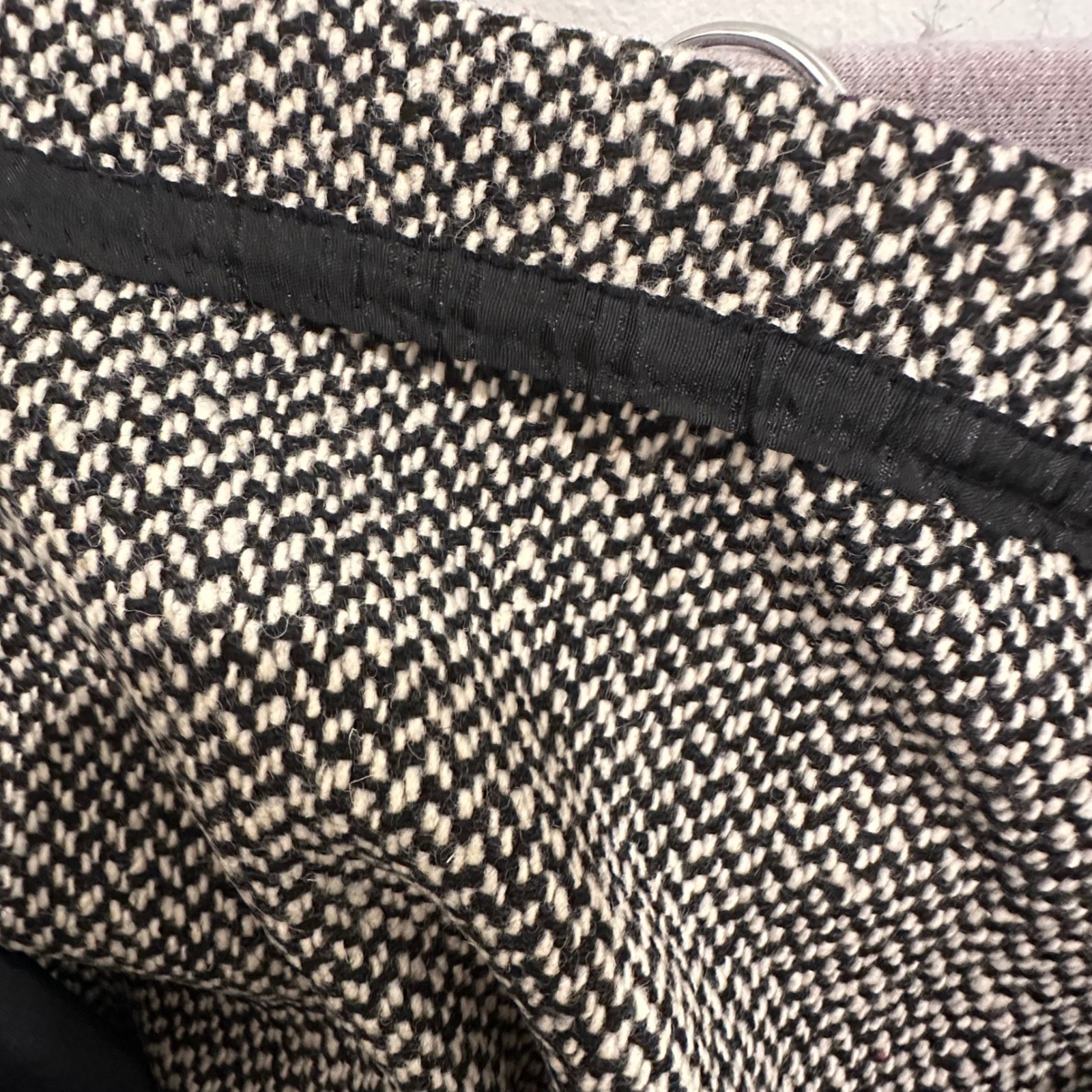 Brooks Brothers Mainline Collection Wool Pencil Skirt 6 Black White Vintage 90s
