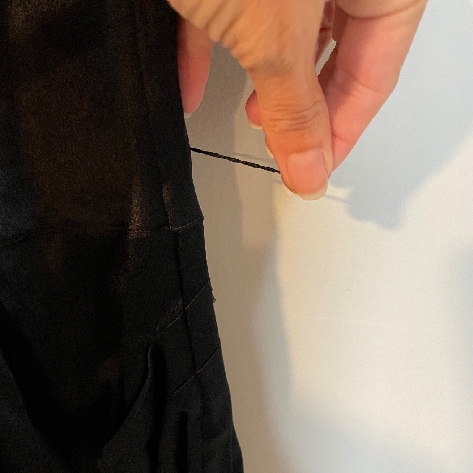 Vintage Justin McCarty Dallas Black Satin Cocktail Dress XS Bow Detail 50s READ