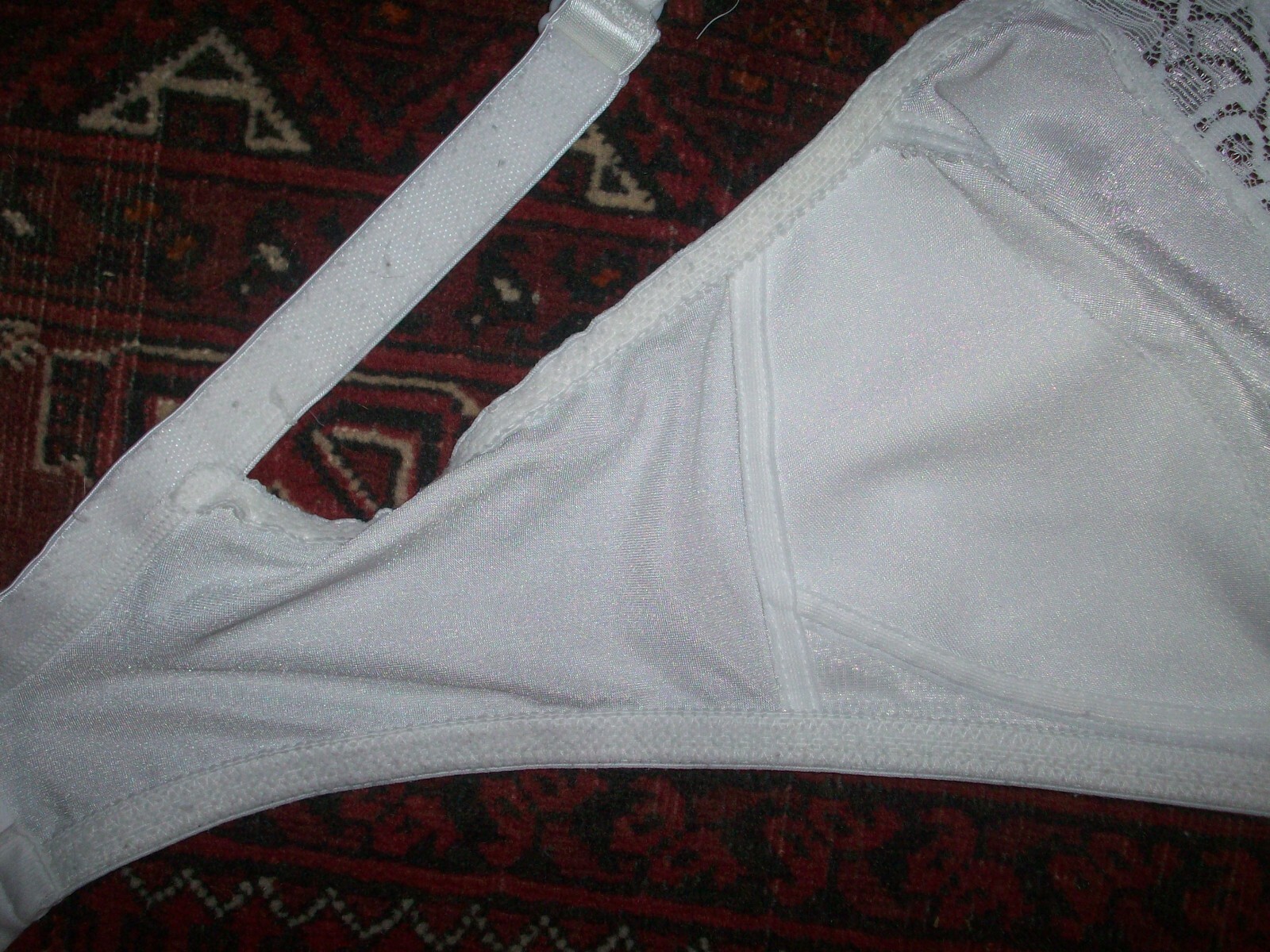 Playtex Collection Bra White Lace Trimmed Not Padded #4251 Sz 36D Made in USA