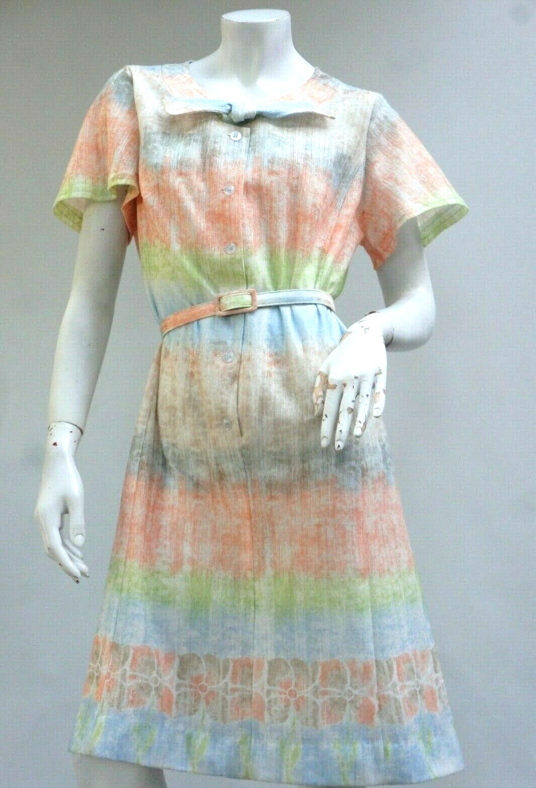 Vintage 50s Belted Sheer Dress By Berkshire