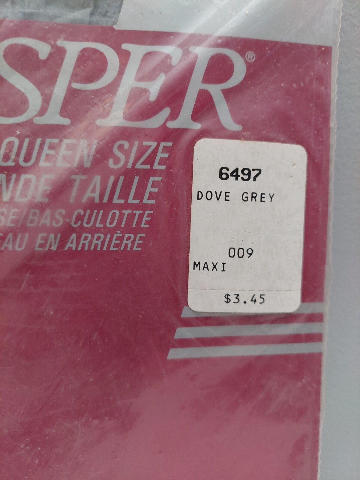 Vintage Pantyhose Whisper Color Dove Grey Size Maxi BWHIS2