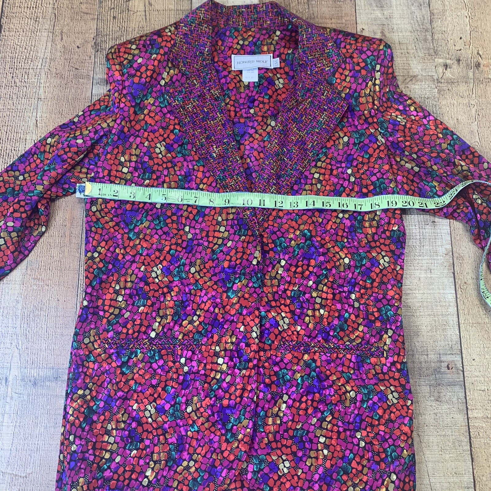 VTG 80s Howard Wolf Multicolor Jacket Blazer And Blouse Womens Avant-Garde Sz 8