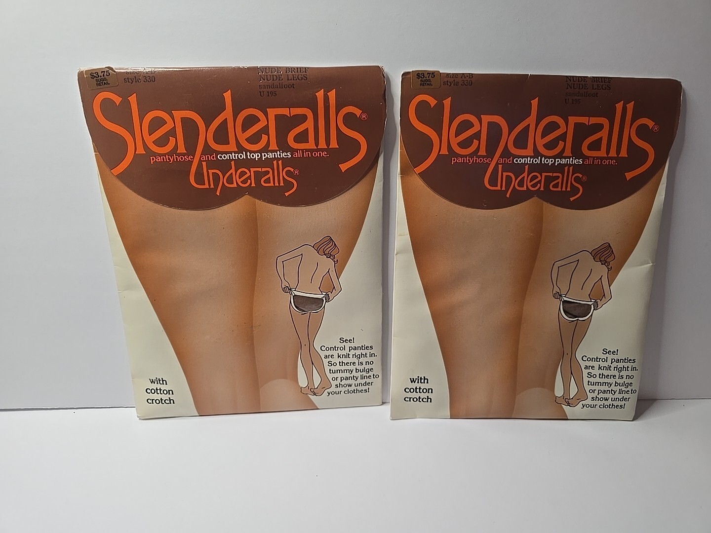 RARE Vintage LOT 4 Underalls Slenderalls Pantyhose & Panties Size A-B 330 Nude