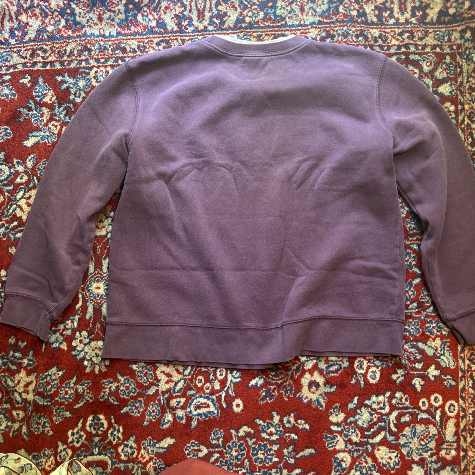 VTG Classic Elements Cat Embroidered Women L Apple Pullover Purple Sweatshirt