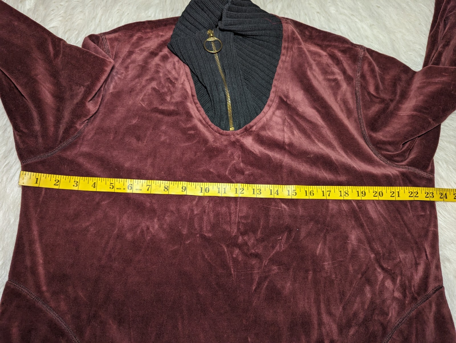 Vtg DIAMOND TEA Mahogany Robe Women’s Size Large Lounge Dress Nightgown Velour