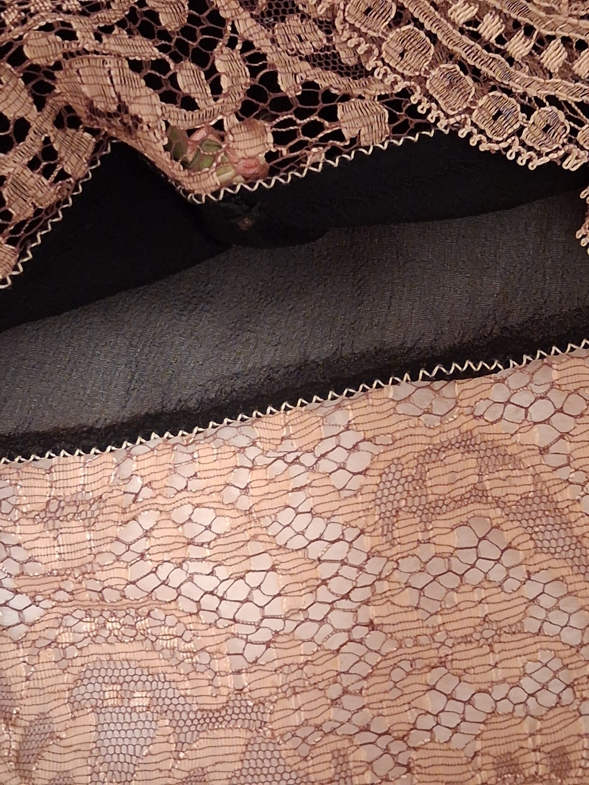 Vintage Panties Bra 1930’s Lace Black Silk Chiffon Tap Pants Lingerie Ladies Xs