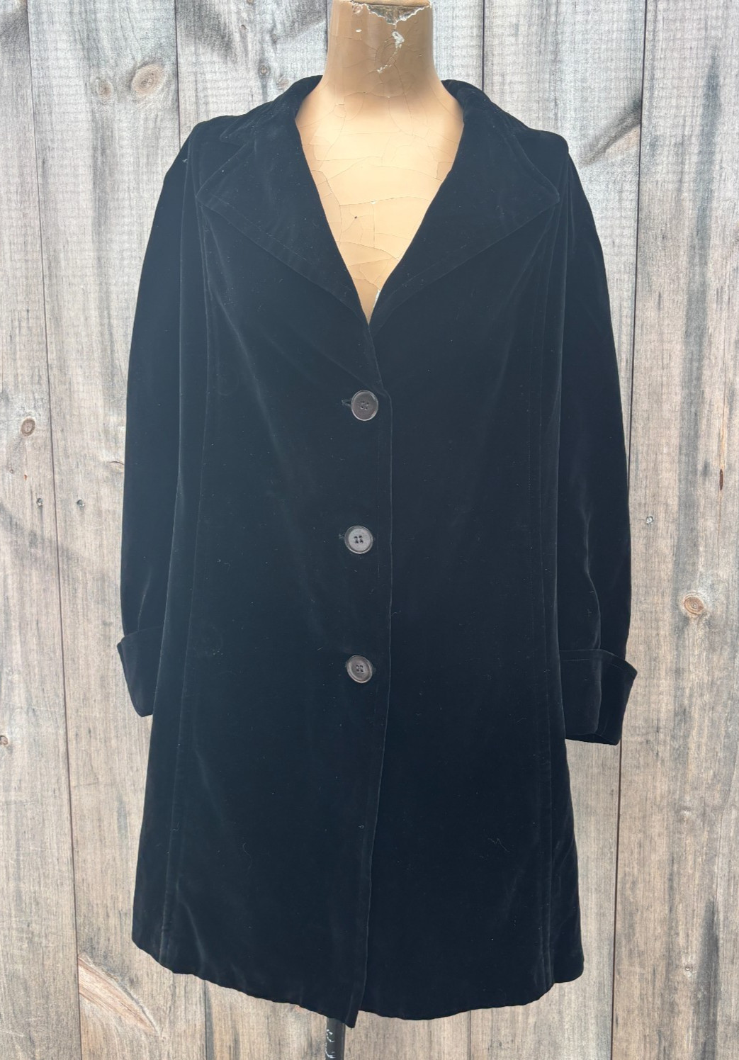 Classic Vintage Nordiska Kompaniet Black Velvet Women’s Evening Coat Sweden