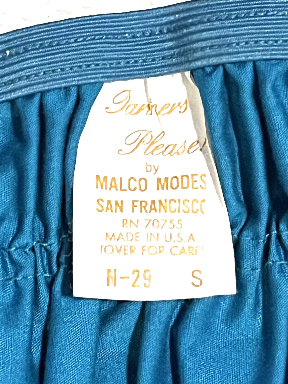 VTG. PARTNER PLEASE BY MALCO MODES SQUARE DANCE SMALL DK. BLUE RUFFLED BLOOMERS