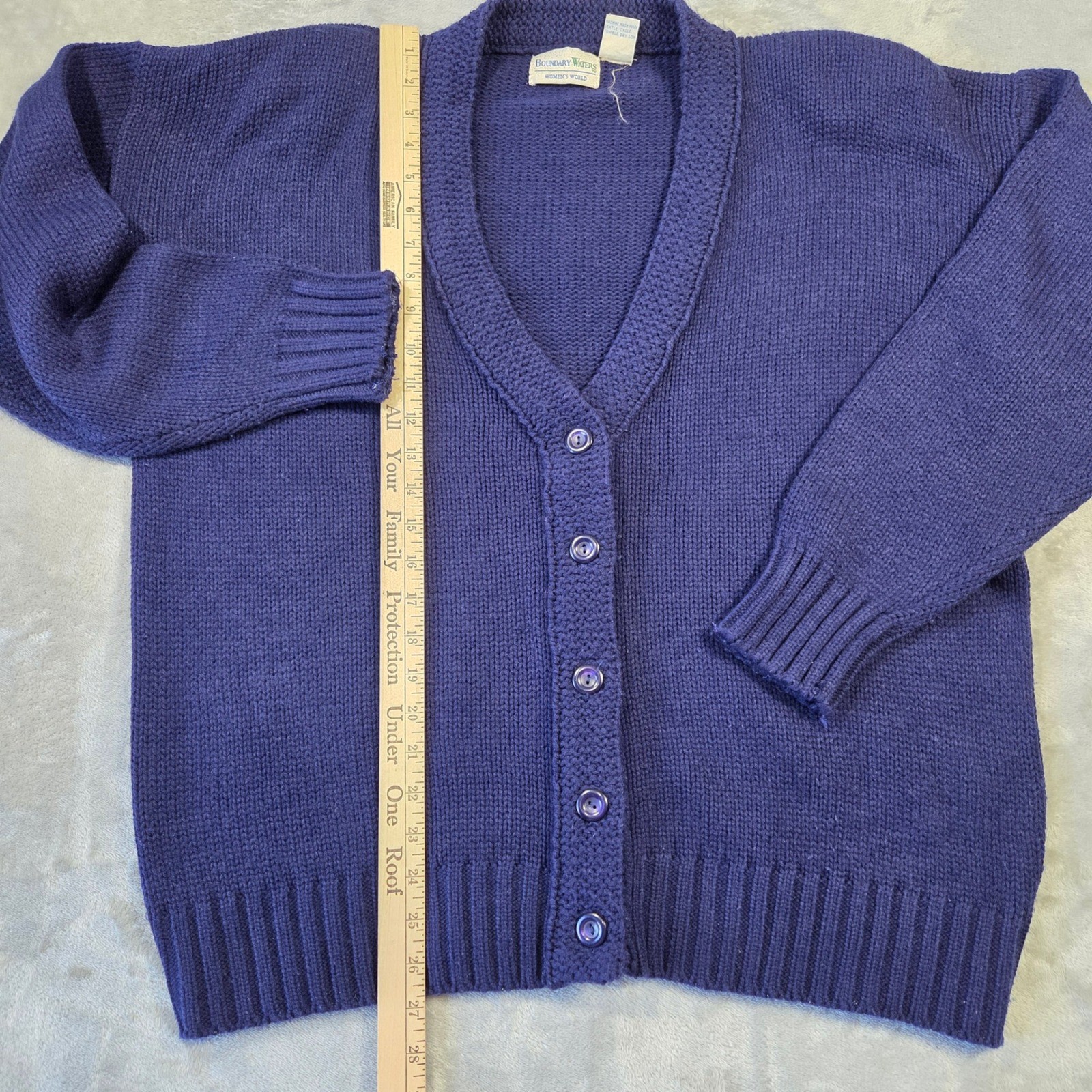 Boundary Waters Vintage Button Front Cardigan Sweater Plus 2X 100% Acrylic Retro
