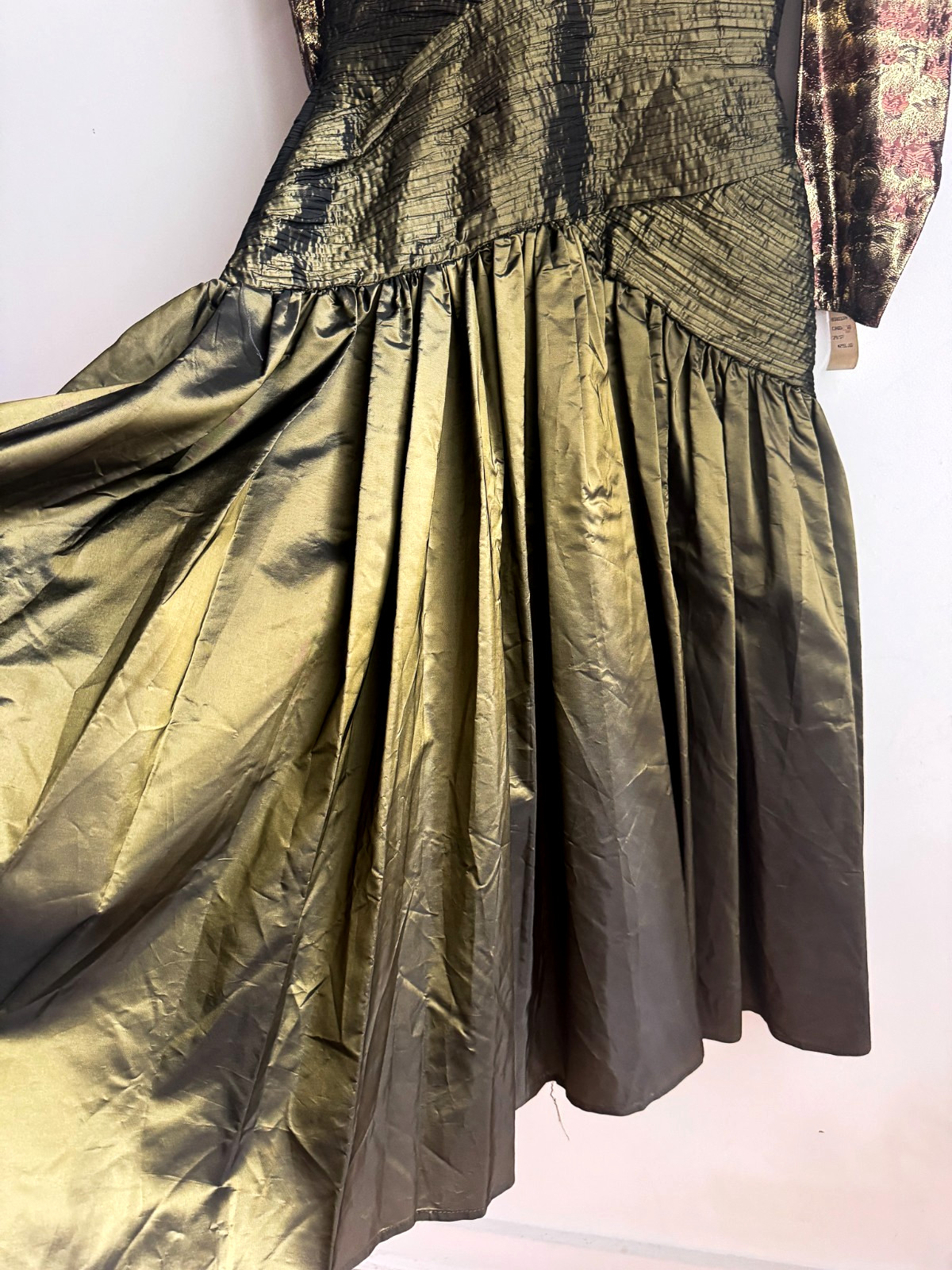Vintage Liptons Taffeta Lurex Earth Tones Midi Prom Dress NWT 10