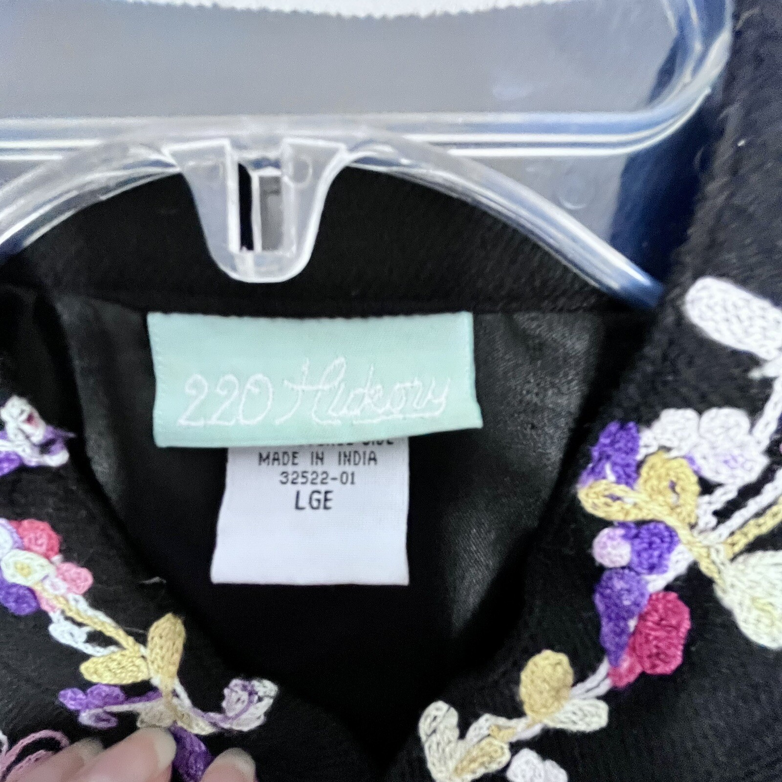 Vintage Womens Floral Embroidered Jacket Top Wool Blend Size L Art to Wear