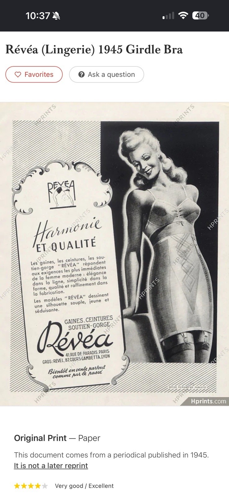1945 Maternity Corset by French Brand French Révéa Paris