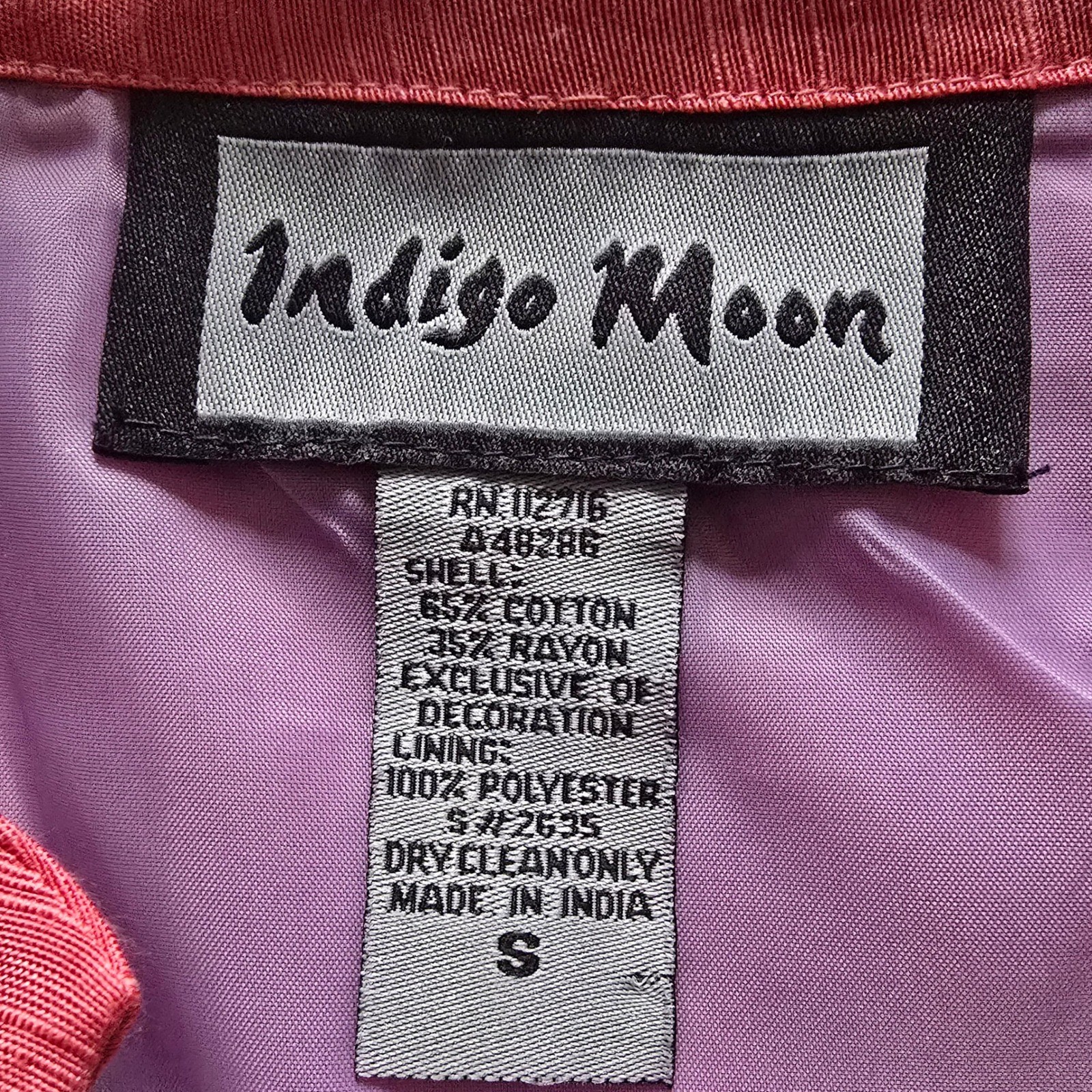 Indigo Moon Womens 2 Piece Set Jacket & T-Shirt Floral Embroidered Pink Purple S