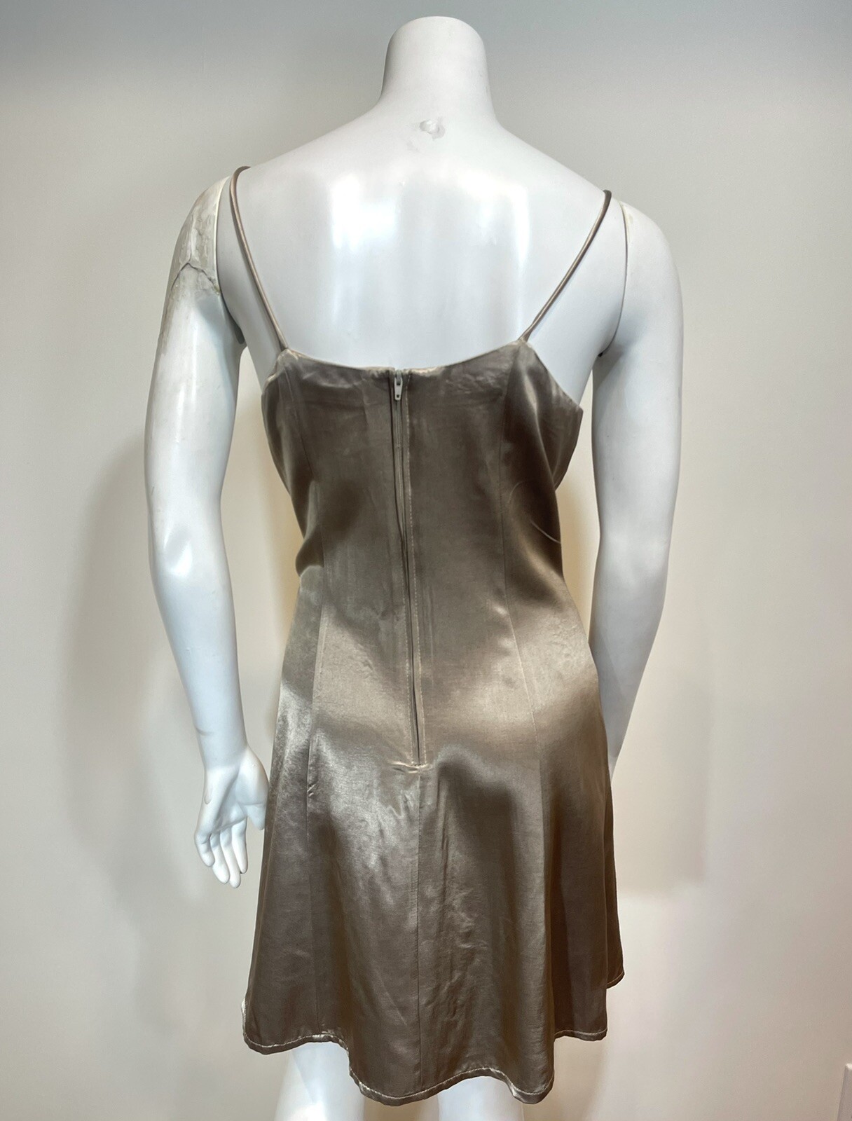 Vintage 90’s SATIN SLIP DRESS M Sexy Gold Y2K Party Beach Festival Rave Mini