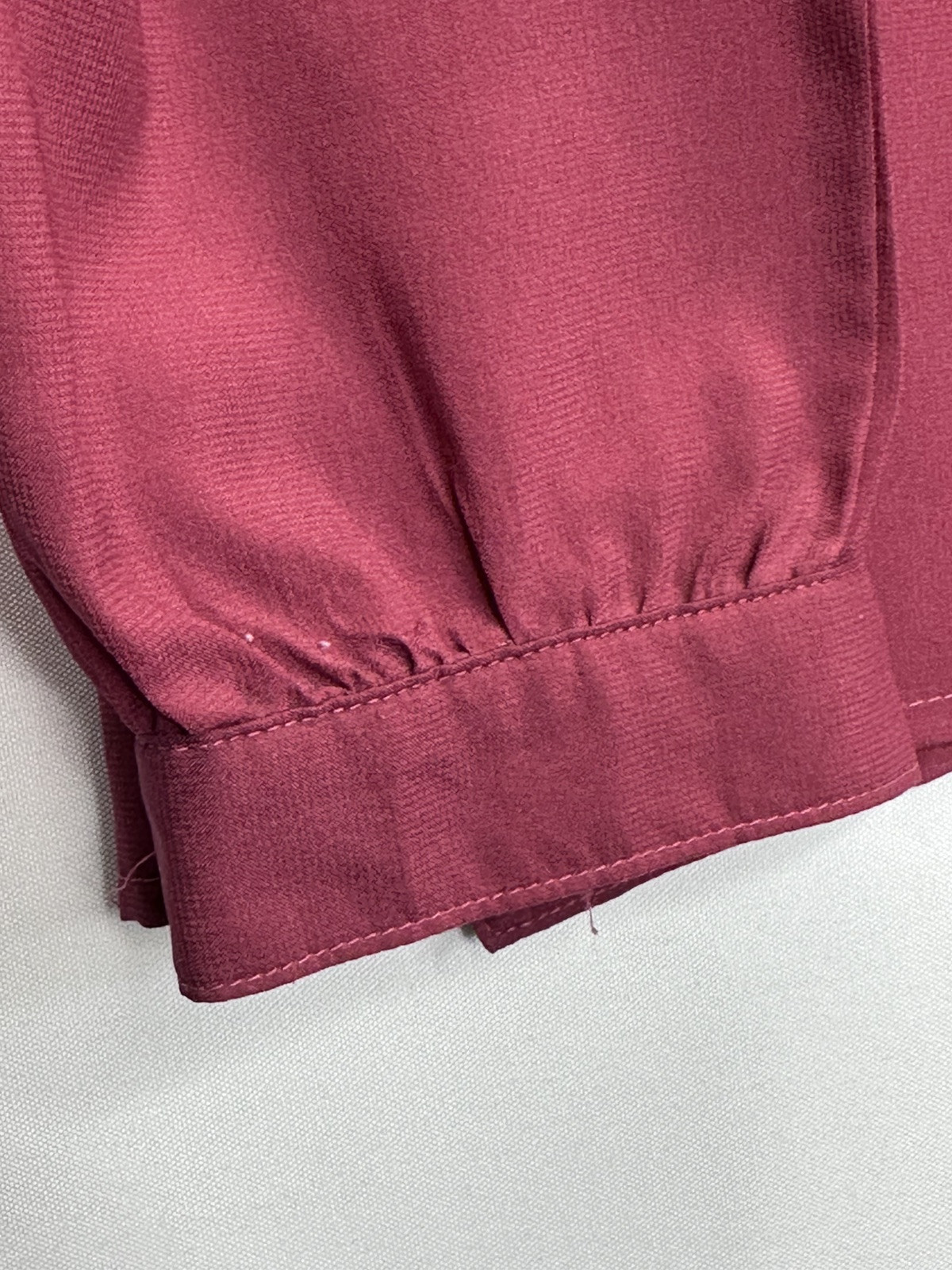 Vtg 1970’s Donkenny Maroon Red Blouse Front Pleats Secretary Geek Size 9/10