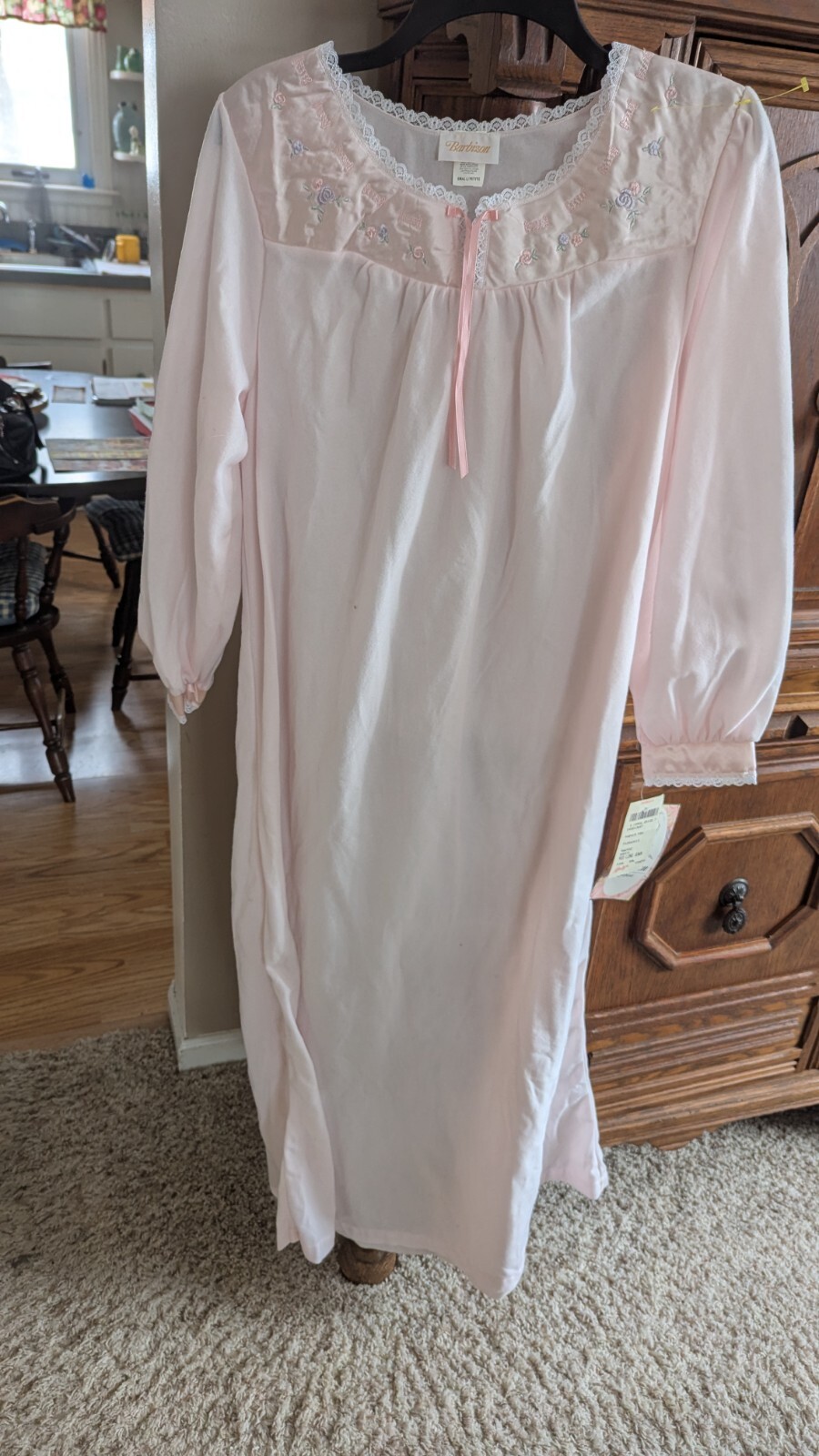 NWT Vintage BARBIZON Pink Long Nightgown Size S