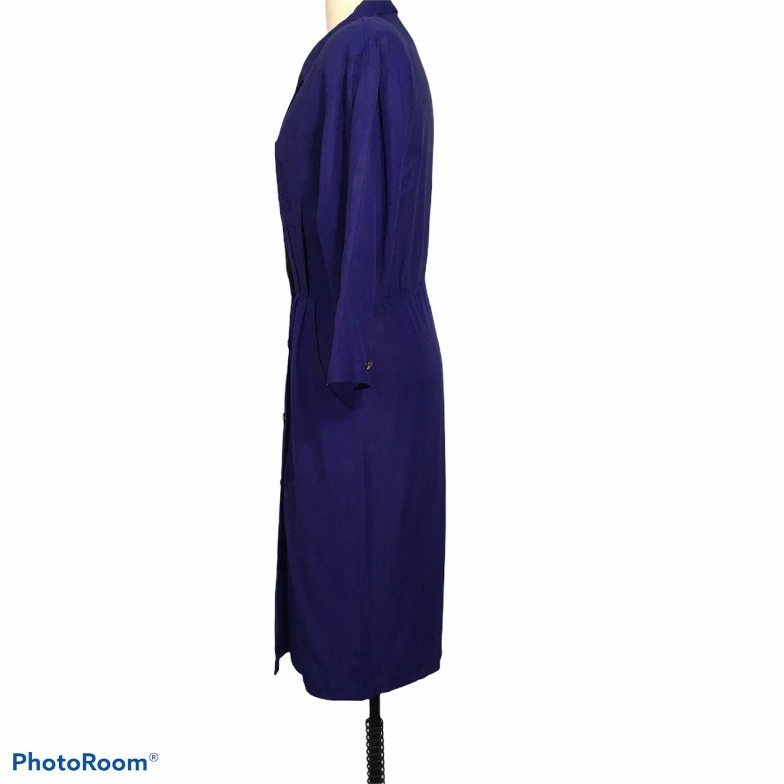 Jazz II Vintage 80’s Purple Shirtwaist Dress, size 8, Rayon Acetate, 42 bust