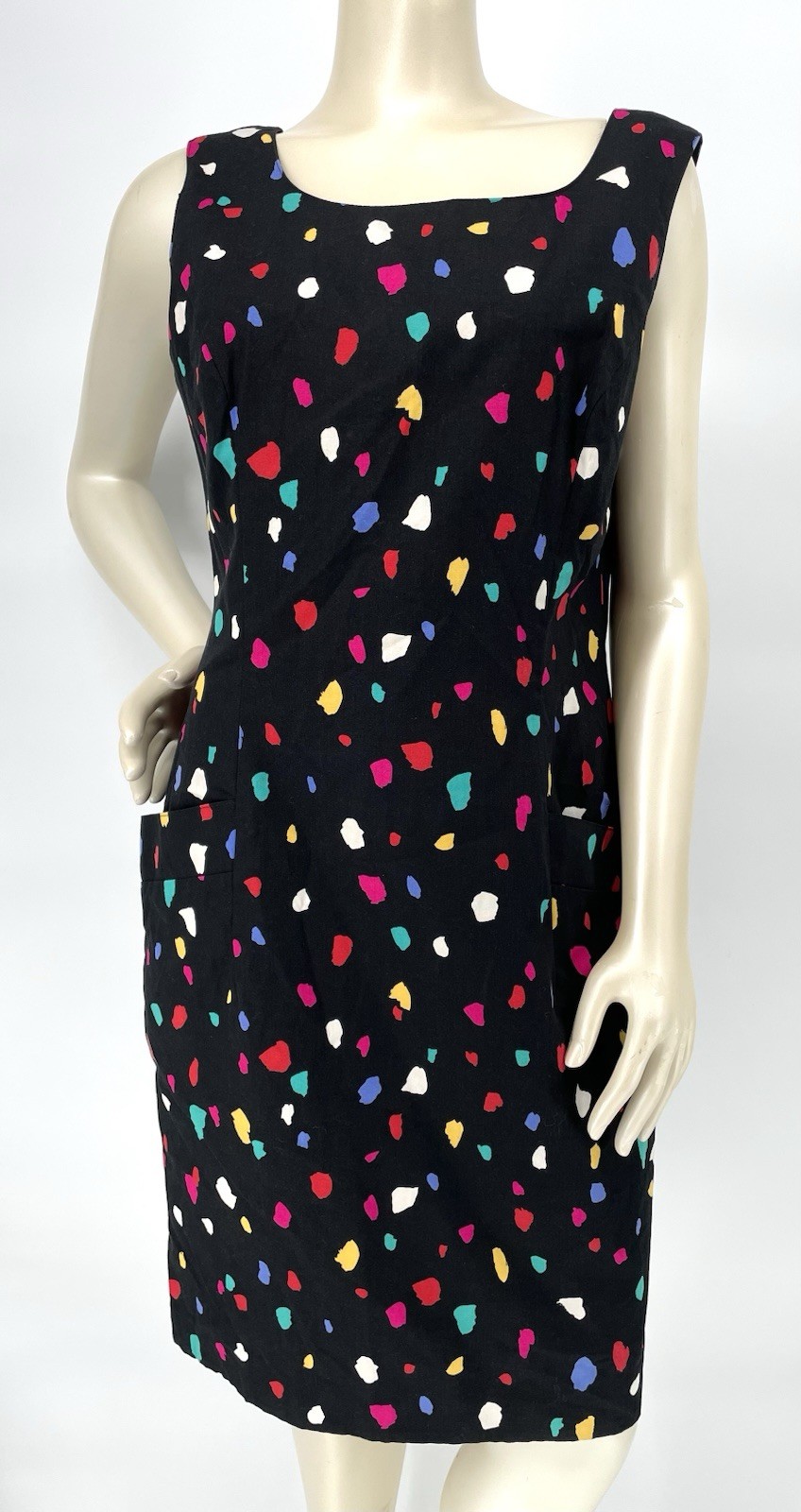 Vintage 80s 90s Abstract New Wave Backless Paint Brush Stroke Summer Sundress