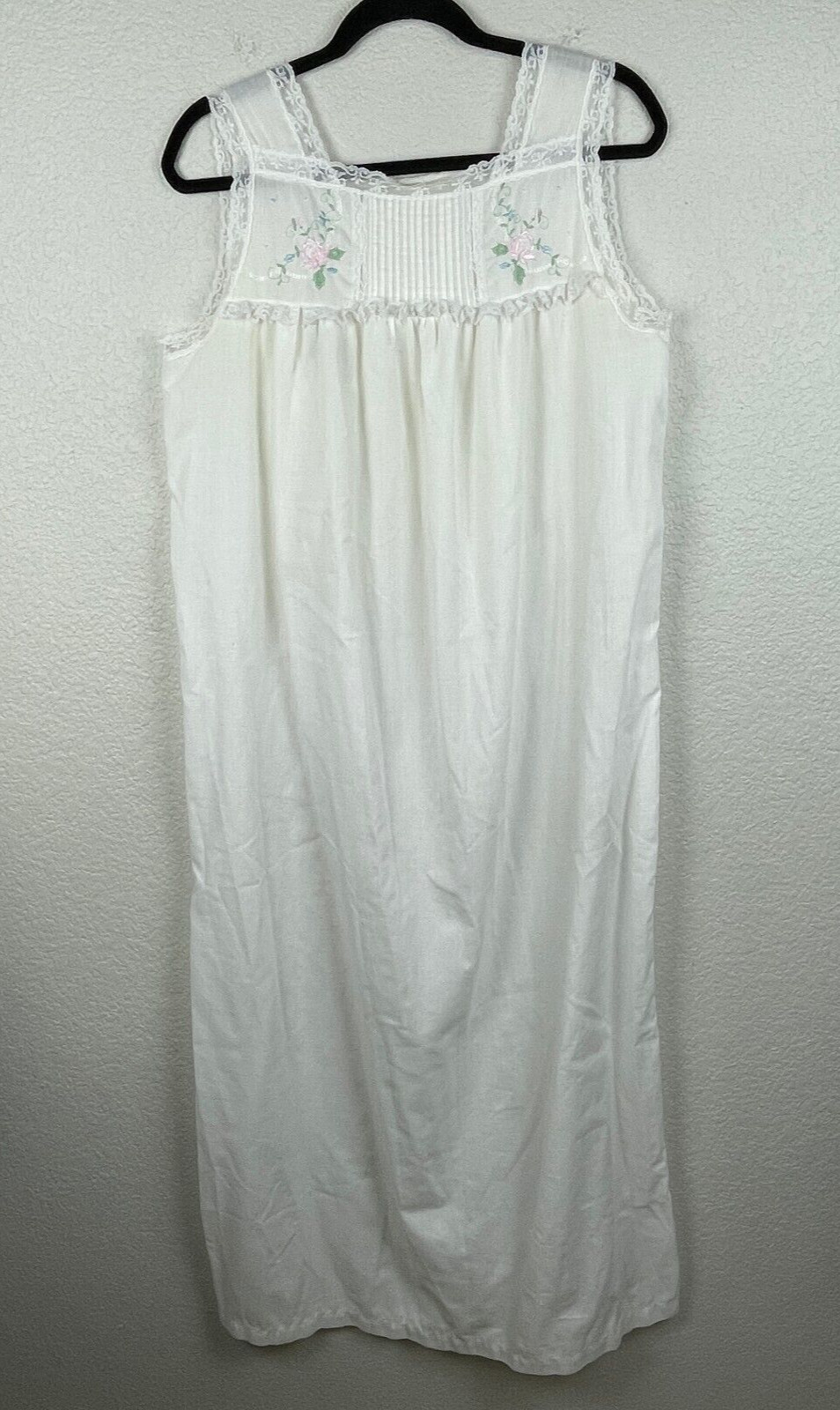 Vintage Sears Nightgown Long Sleepwear Size M (12-14) Floral Cottagecore Modest