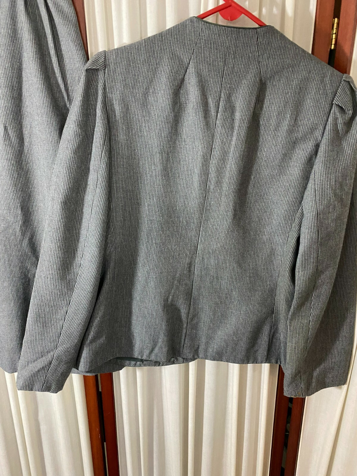 1980’s Gray Pinstripe SUIT by Judy’s Place- M/L- VG- TAILORED CLASSIC – SALE