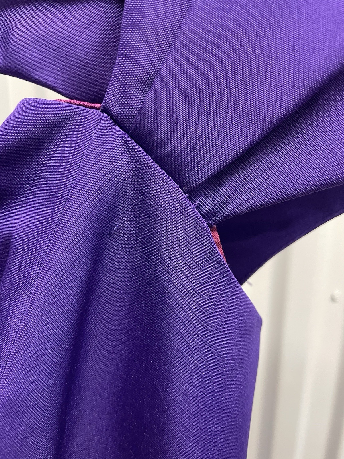 VTG 80s Francais by Huey Waltzer Purple Back Cutout Power Shoulder Dress US 4