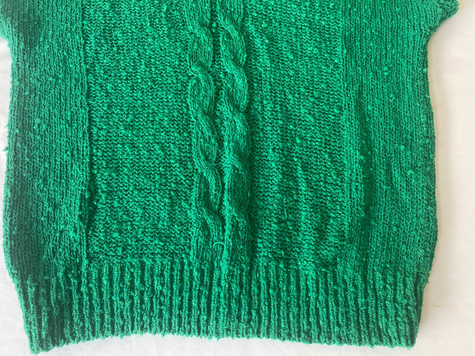 Vintage 80’s SHAPELY KNITS Green Ramie & Cotton Knit Sweater Top Women’s Size M