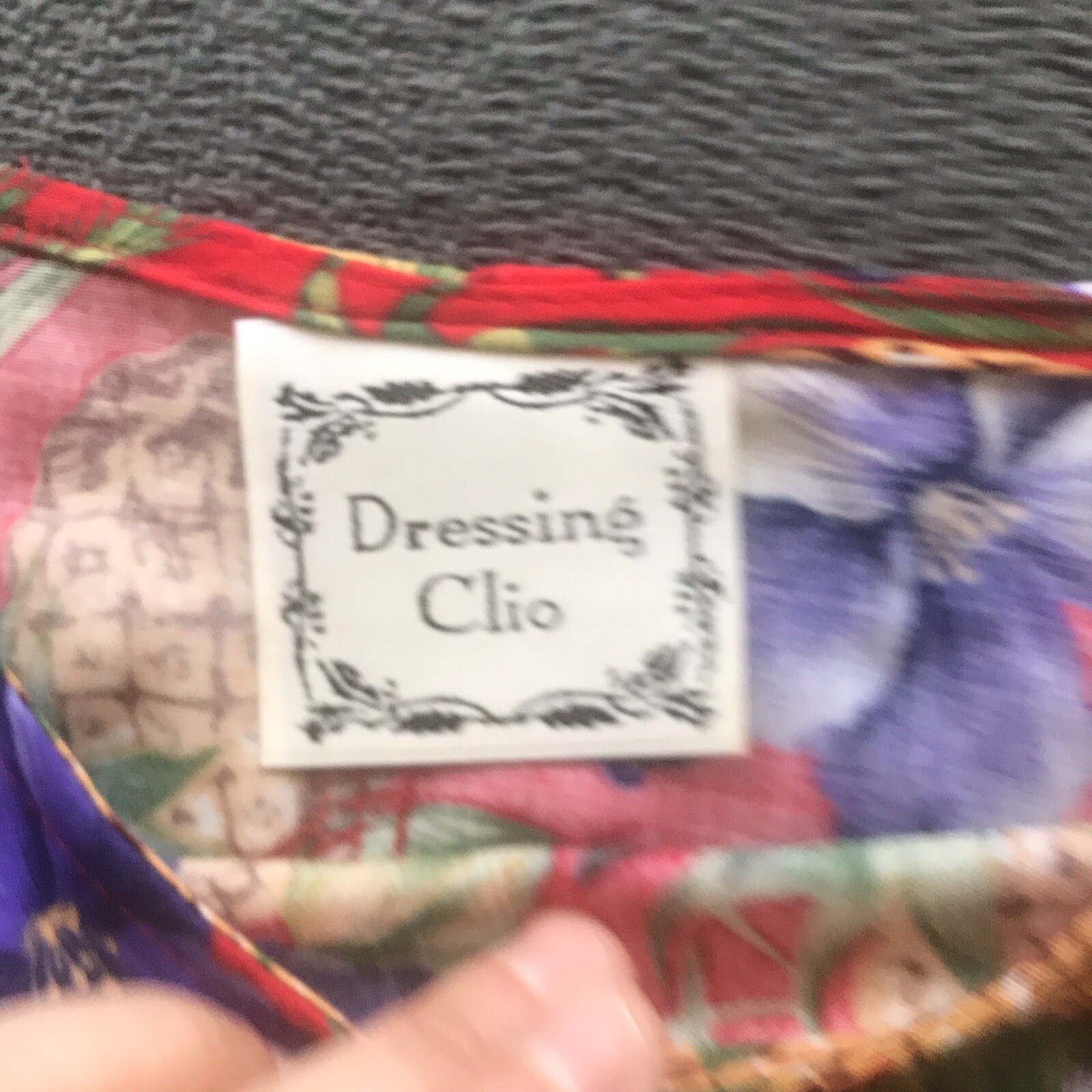 Vintage Dressing Clio Hawaiian Luau Maxi Dress Red Purple Hibiscus Pineapple S